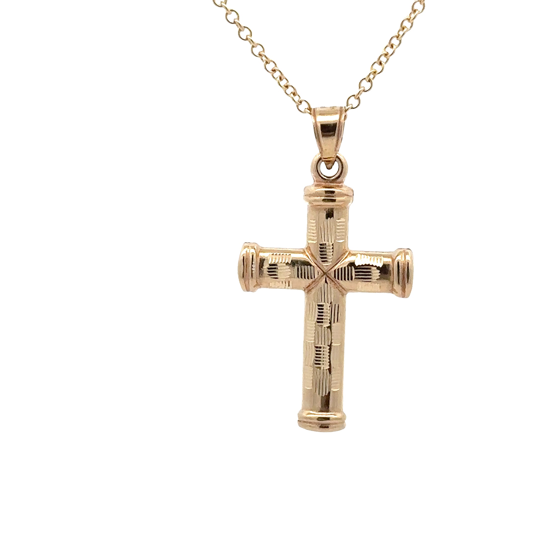 WD1877 14kt Yellow Gold Detailed Cross