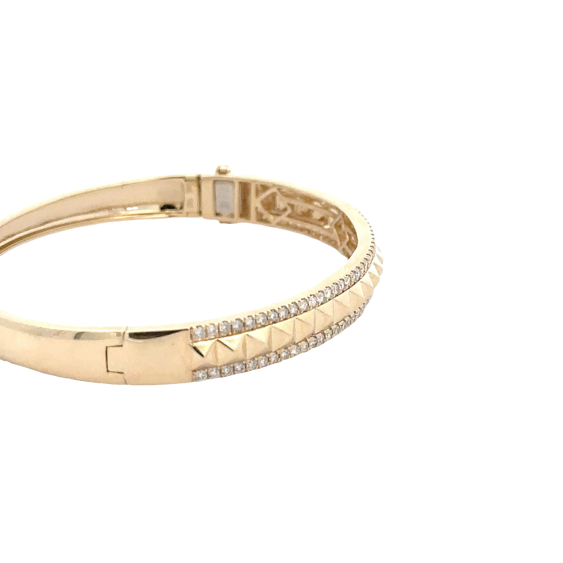 WD1879 14kt Gol Pave Diamond Open Cuff Bangle