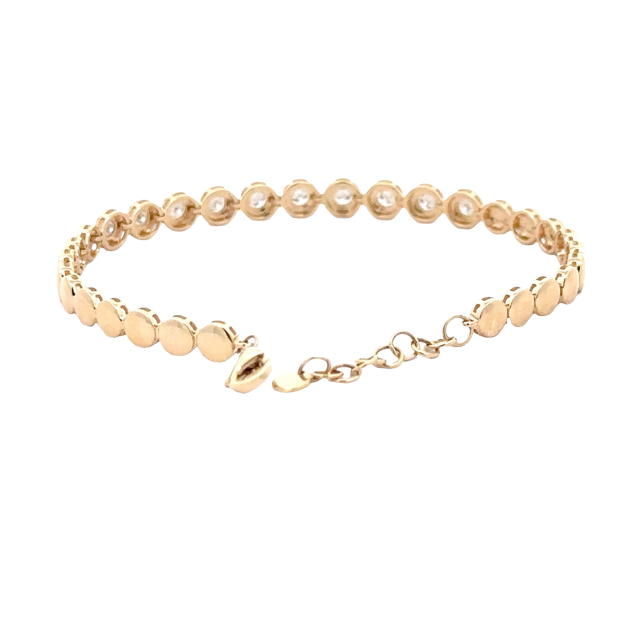 WD1892 14kt Gold Circle Bracelet with Diamond Detail