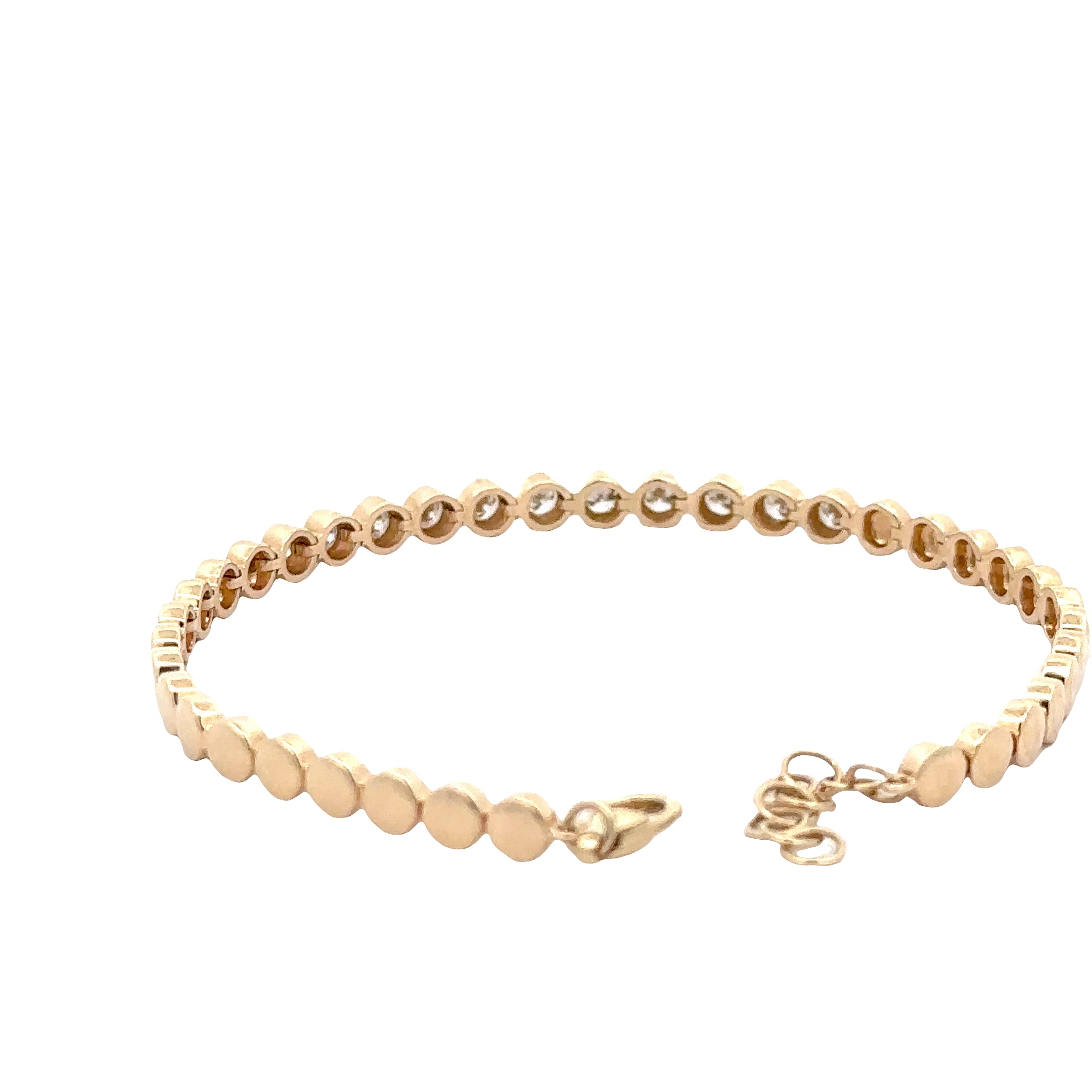 WD1893 14kt gold circle bracelet with bezel diamonds