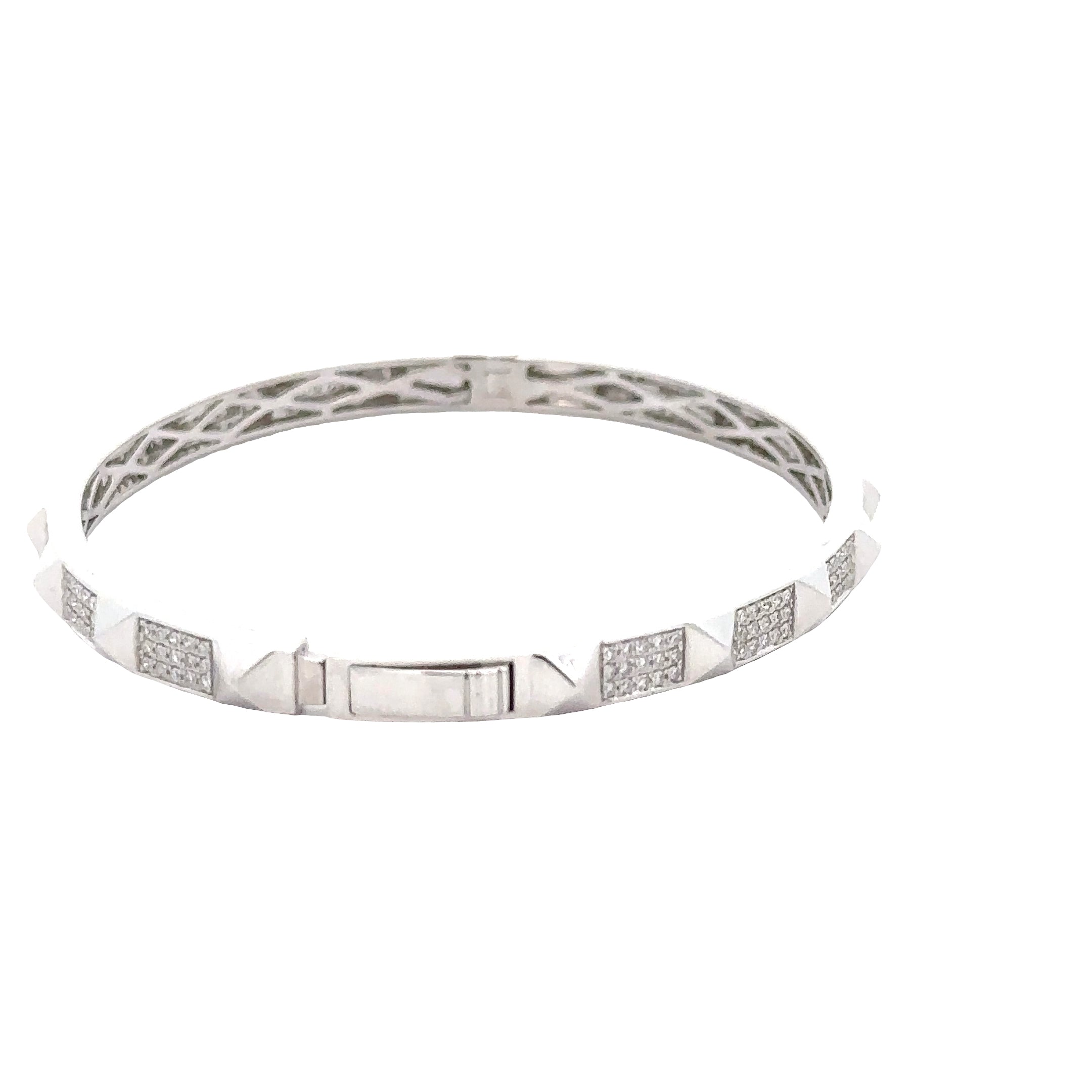 WD1898 14kt Gold Diamond Stud Bangle Cuff