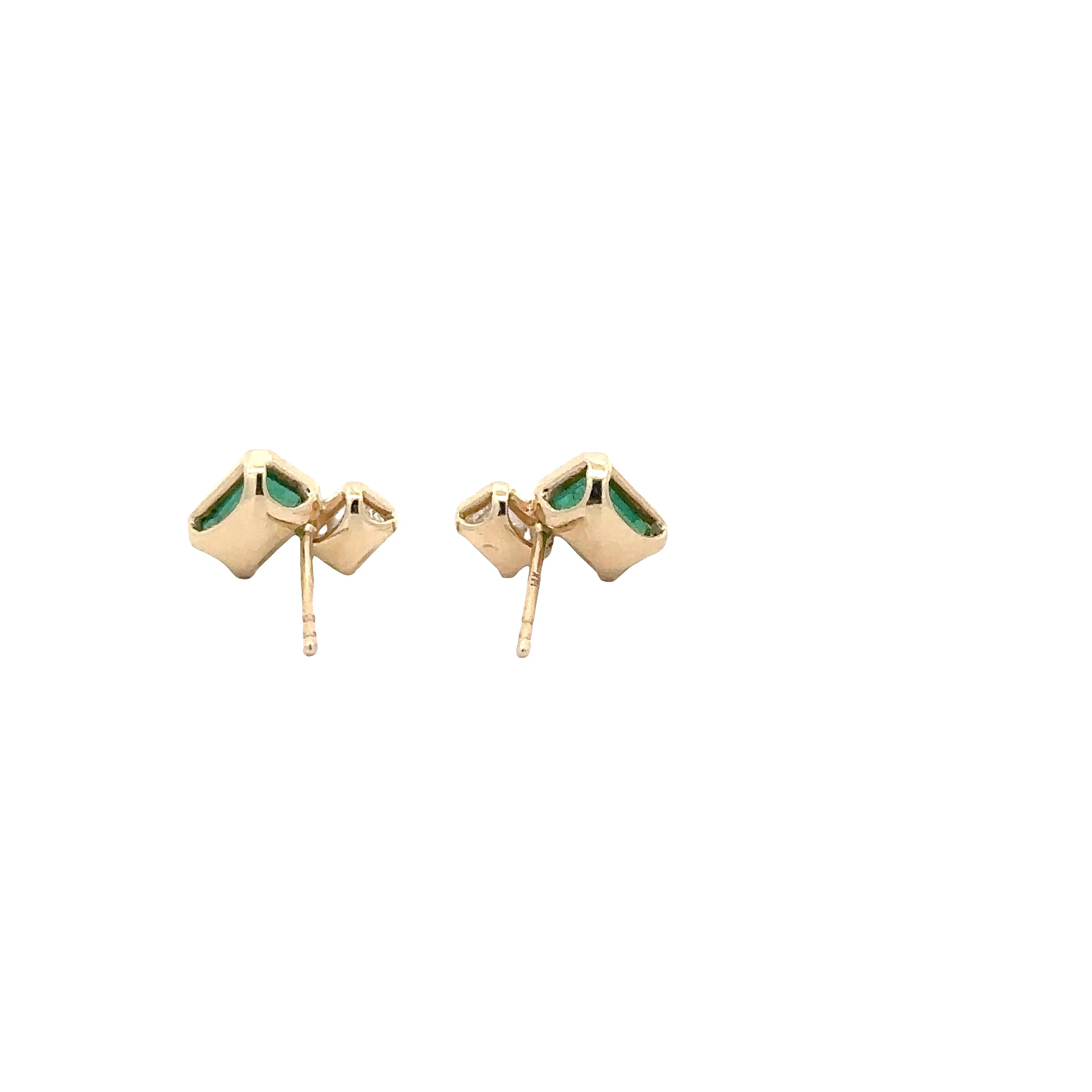WD1911 Emerald and Diamond Stud Earring