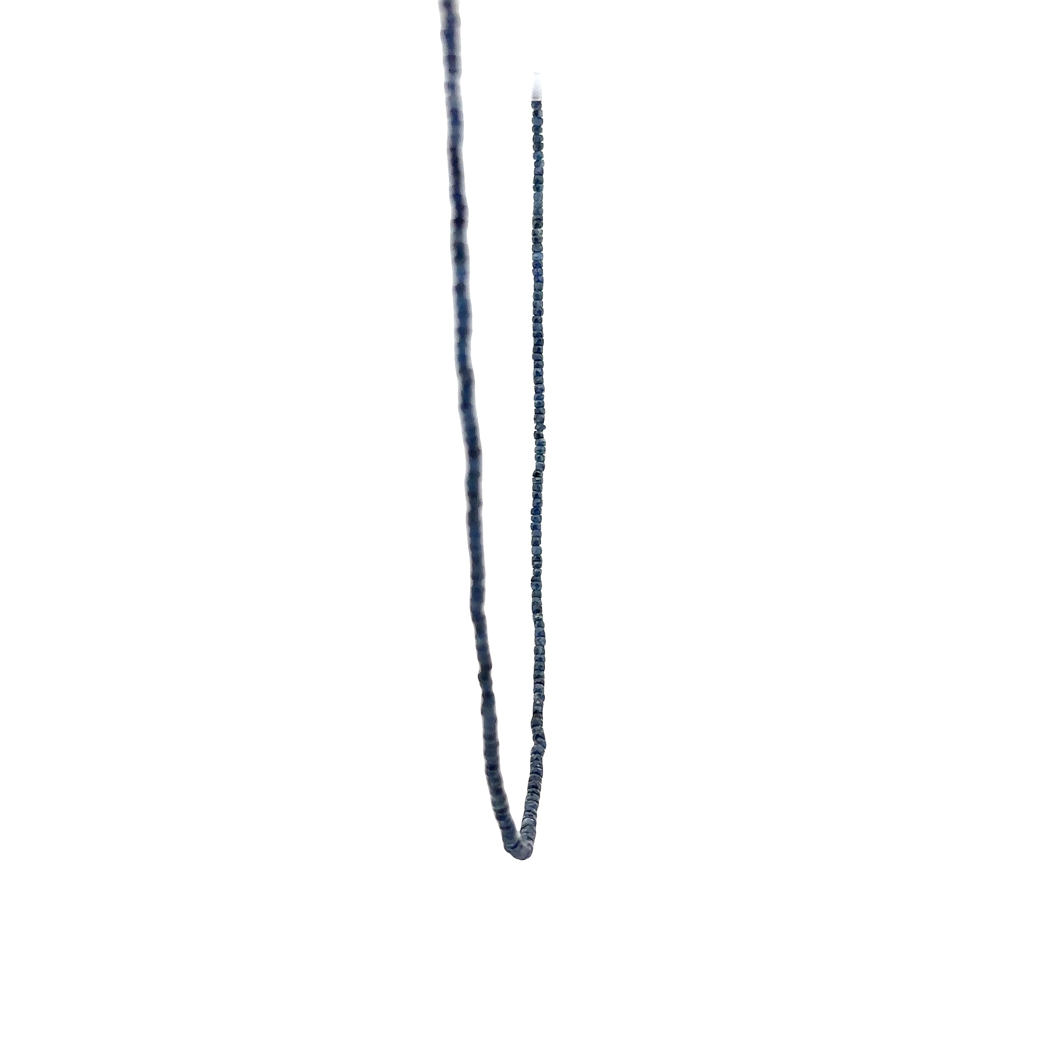 WD1923 Blue Sapphire Beaded Necklace — 14K Yellow Gold