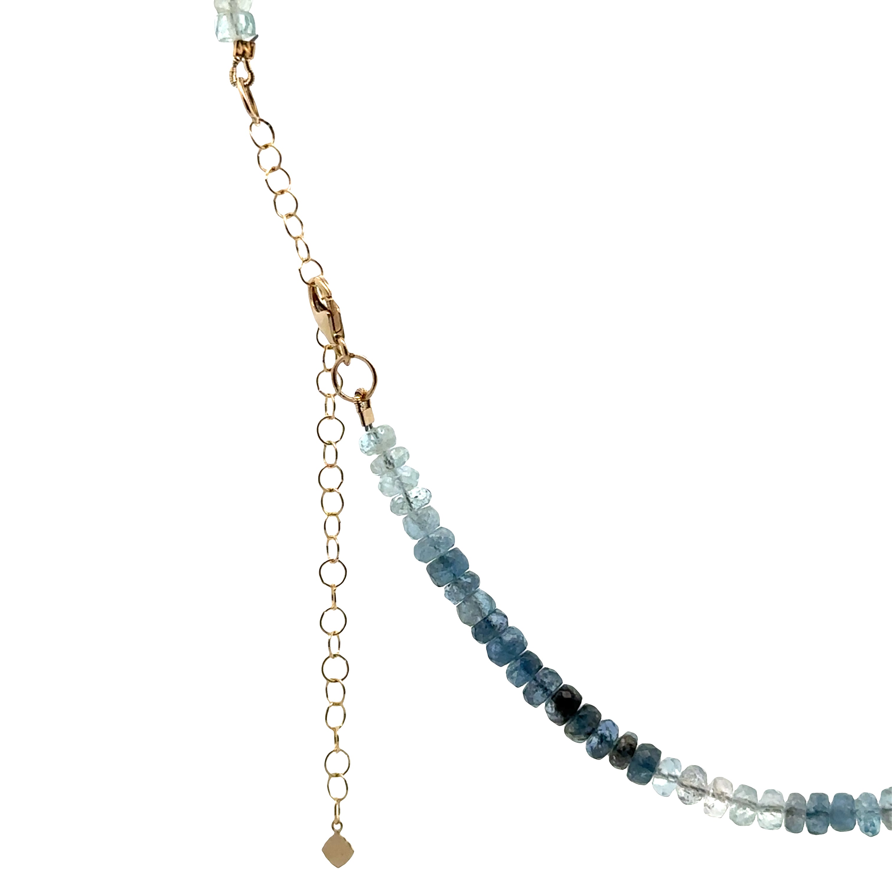 WD1924 Faceted Aquamarine Necklace — 14K Yellow Gold