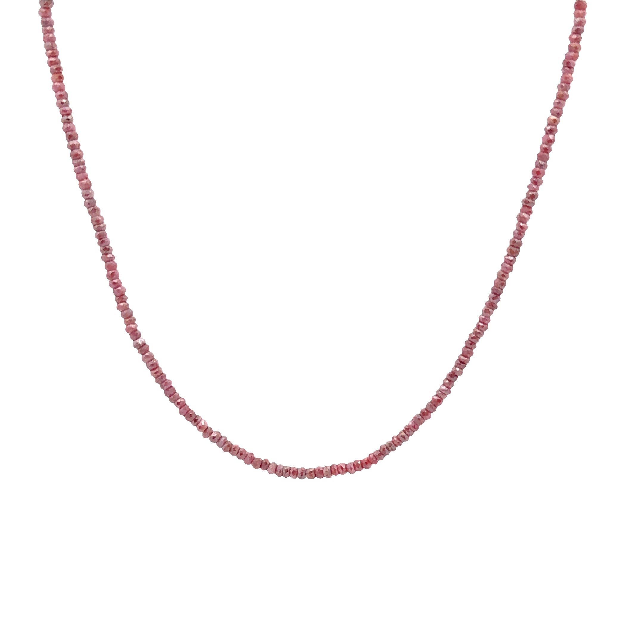 WD1925 Faceted Pink Sapphire Necklace — 14K Yellow Gold