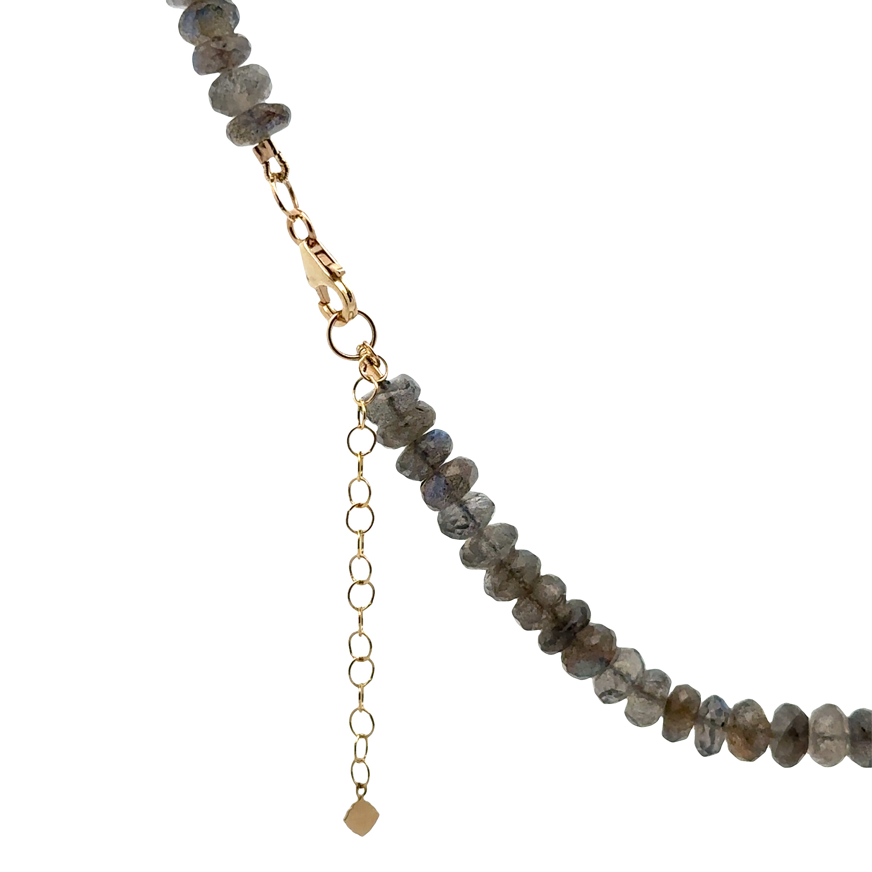 WD1930 Faceted Labradorite Necklace — 14K Yellow Gold