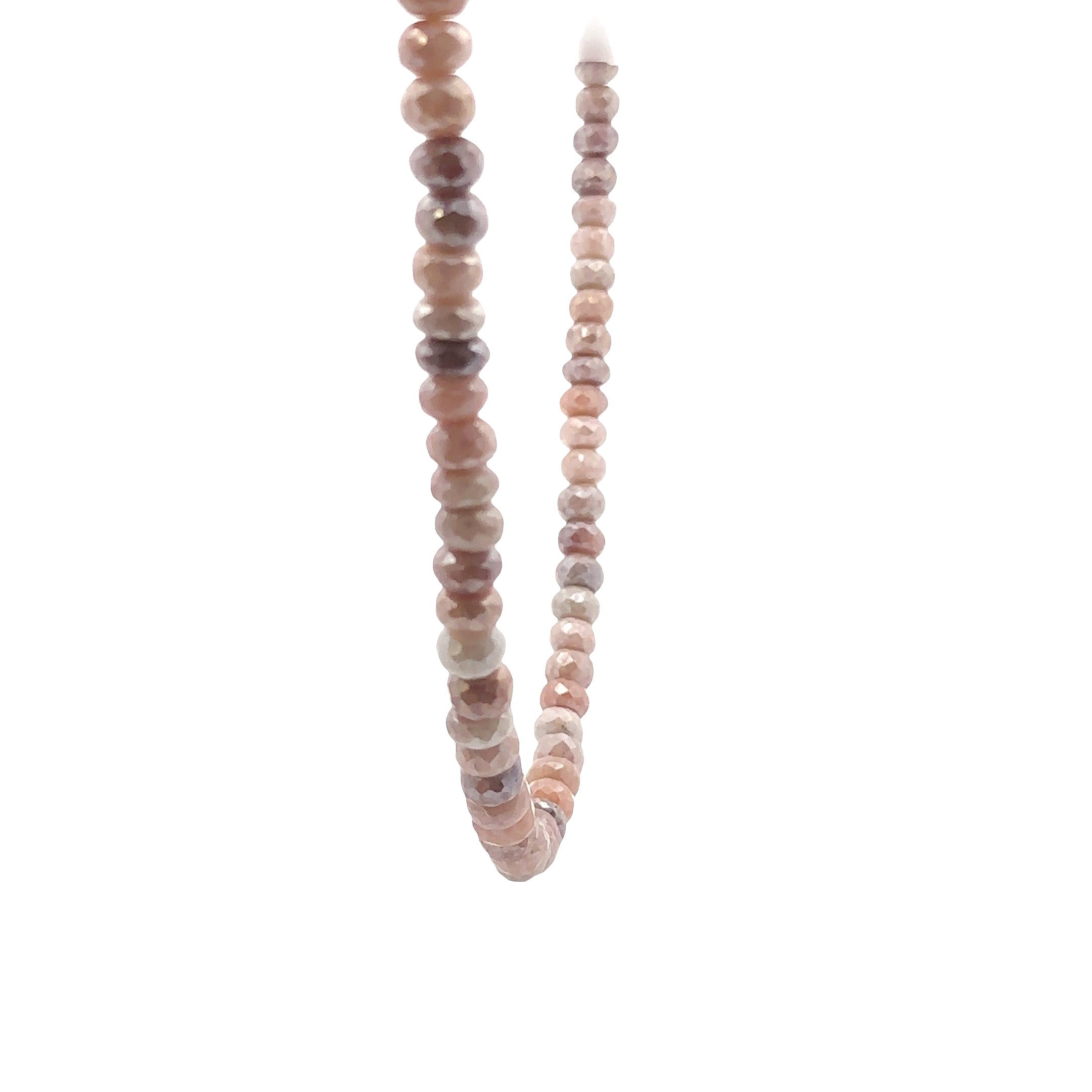 WD1940 Moonstone Beaded Necklace (AB Finish) — 14K Yellow Gold