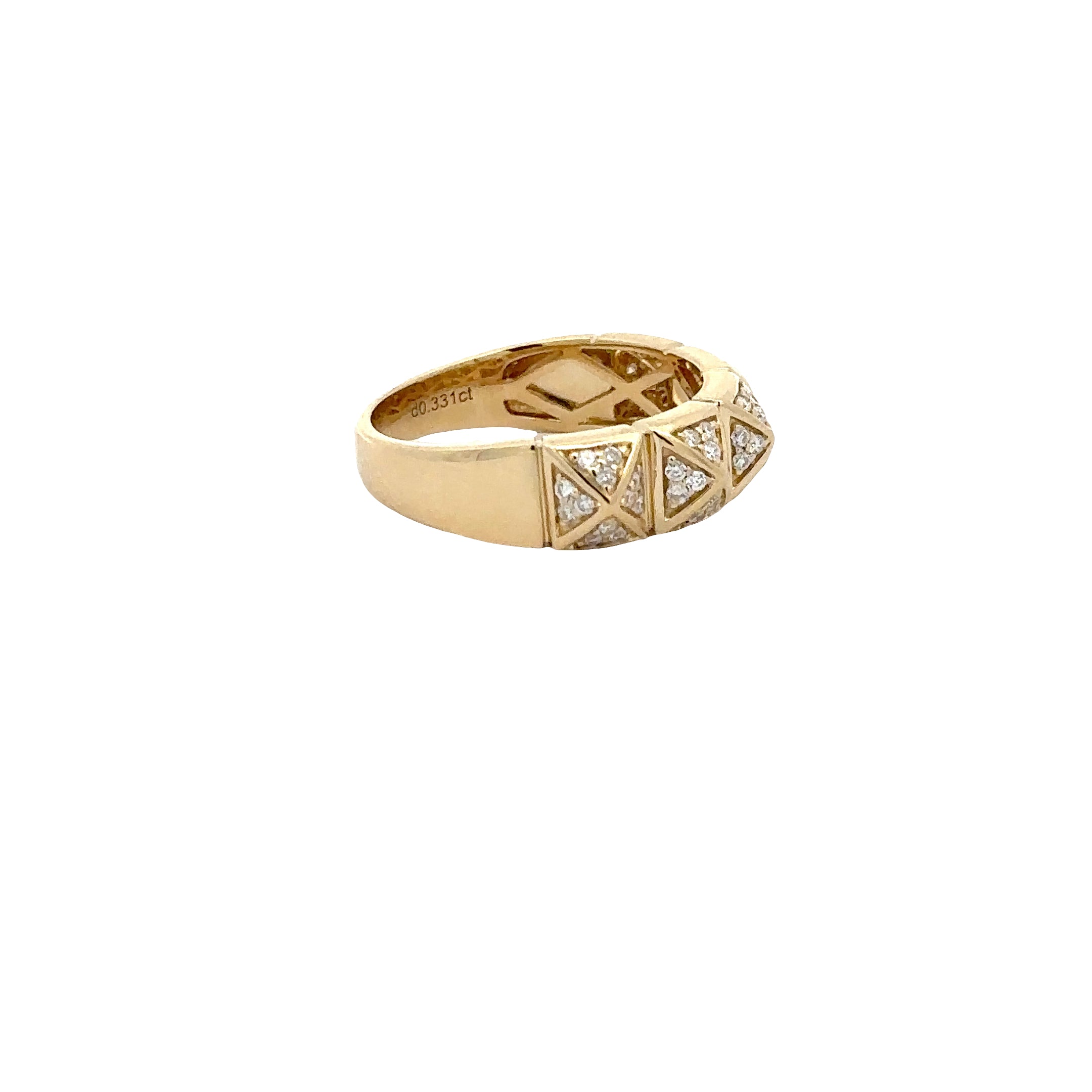 WD283963 14kt Gold Diamond Geometric Band
