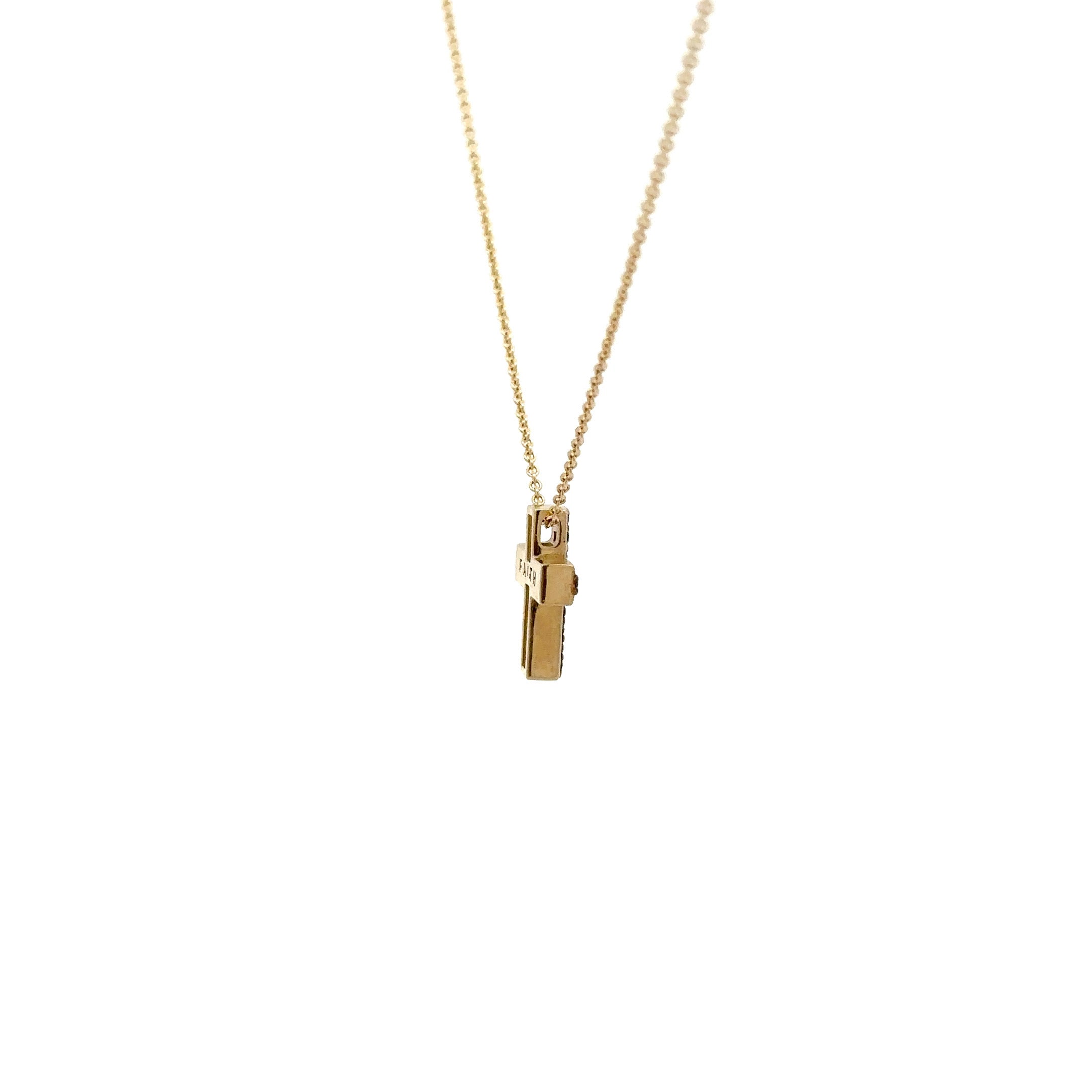 WD1075 14kt black diamond cross Necklace