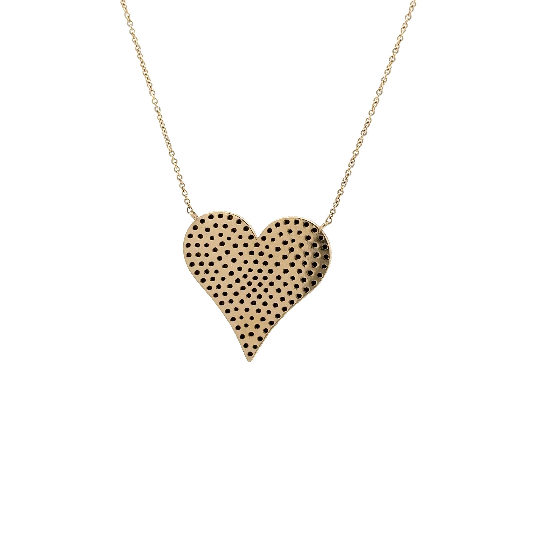 WD947 14kt gold Black diamond Heart Necklace