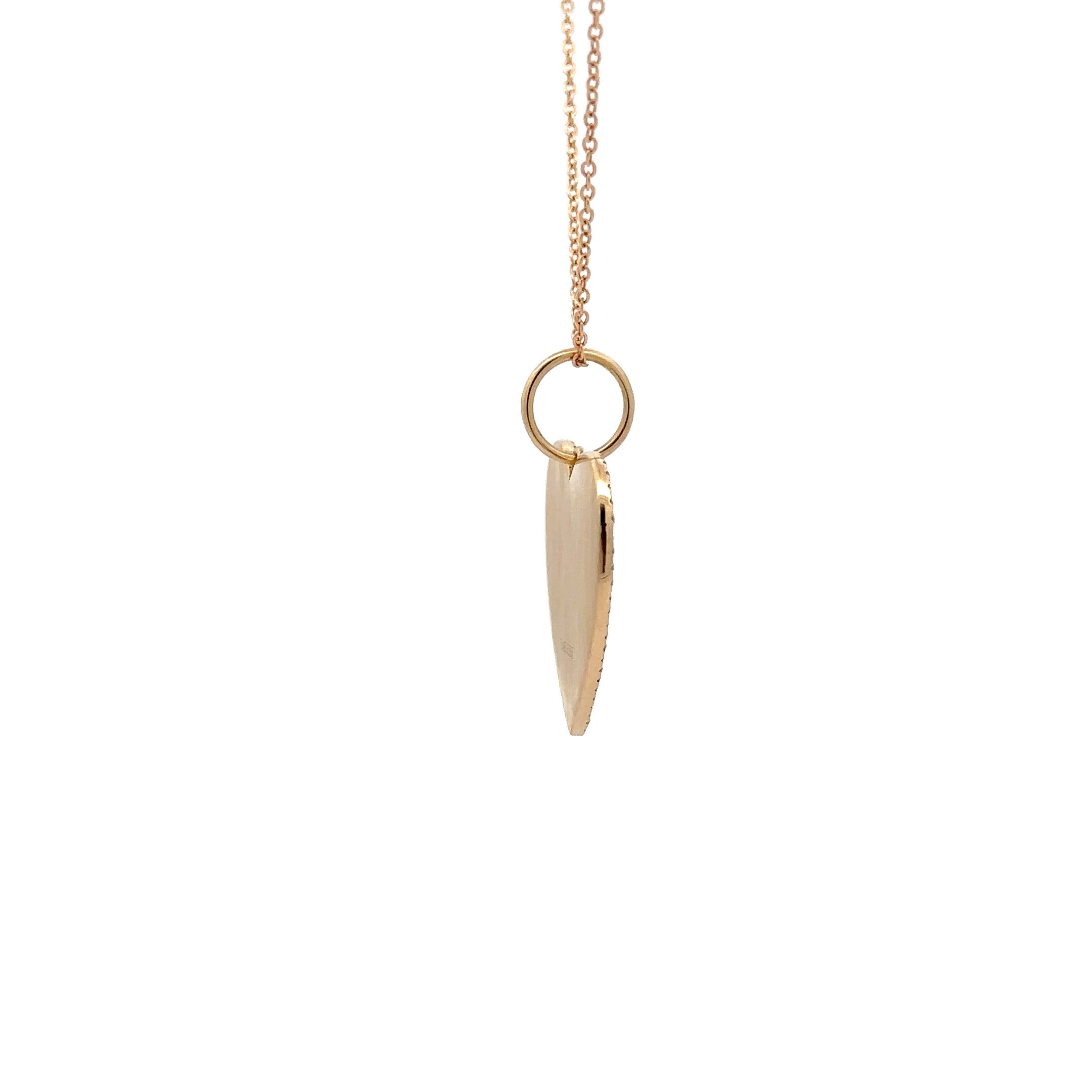 WD944 14kt gold White enamel Heart Necklace