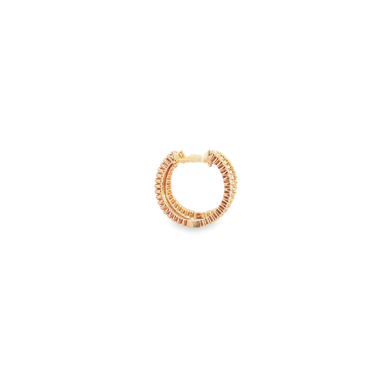 WD1100 14kt pave hoop with milagrain detail earrings