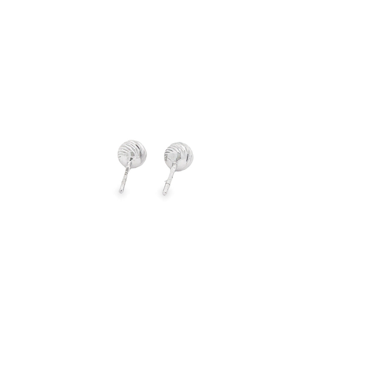 WD874 14kt gold diamond cut hollow ball studs