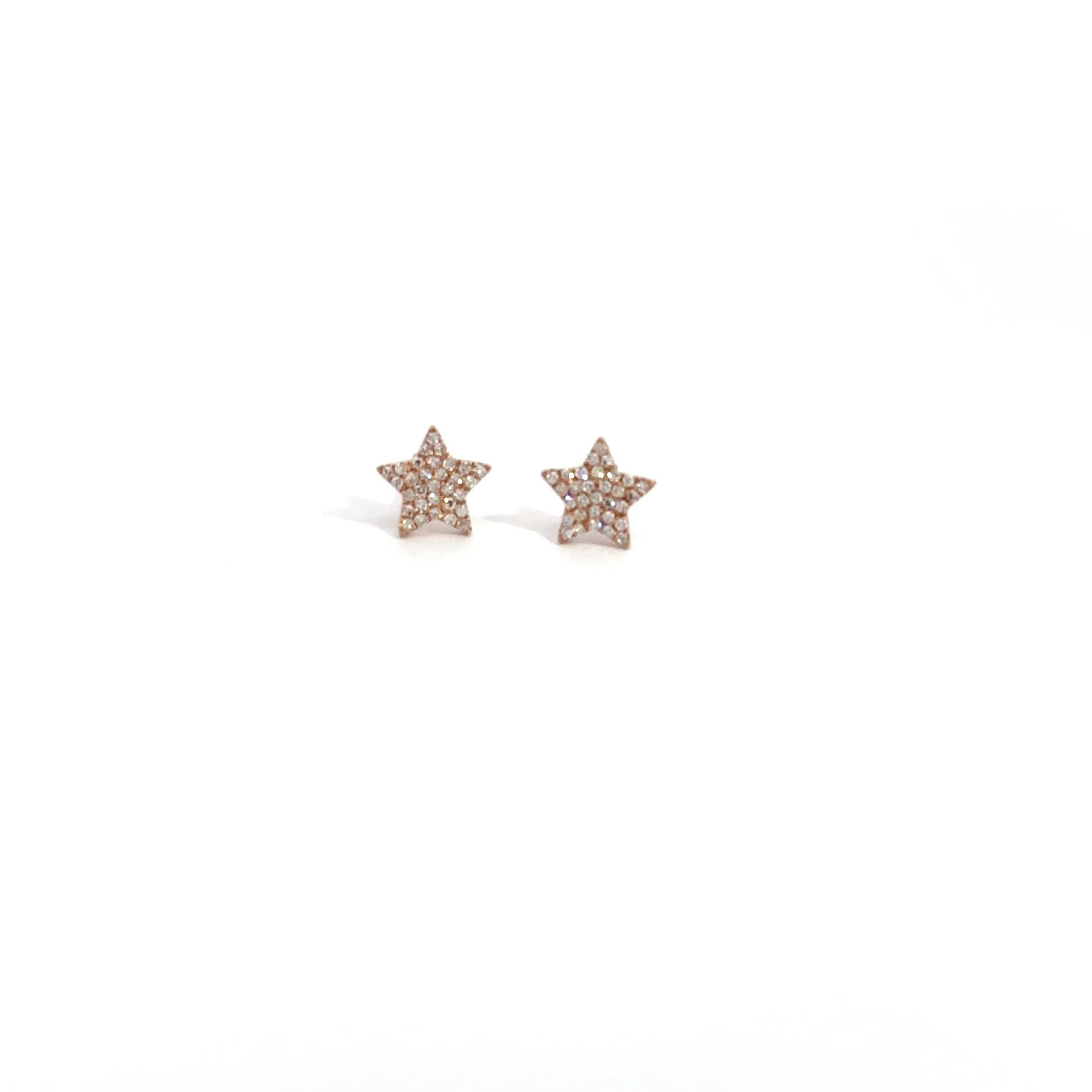 WD757 14kt pave Diamond Star studs