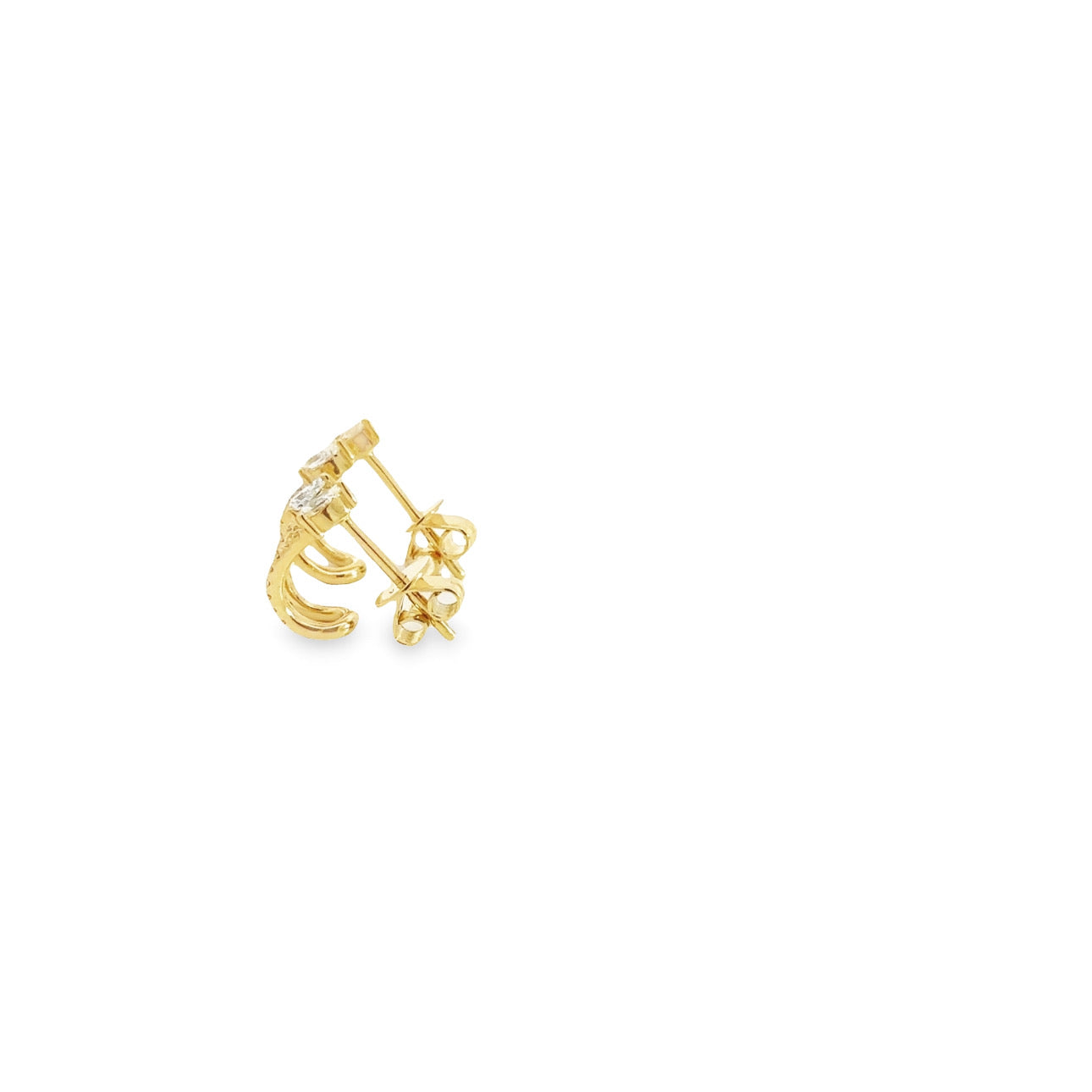 WD582 - Pear and Pave Cuff Huggie Earring