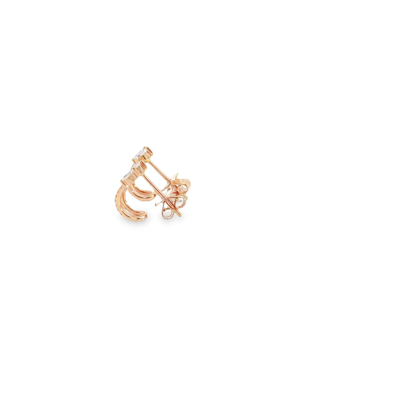 WD582 - Pear and Pave Cuff Huggie Earring