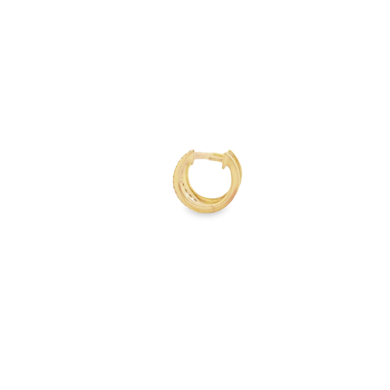 WD1238 14kt Huggies Hoop with Black and White Diamonds