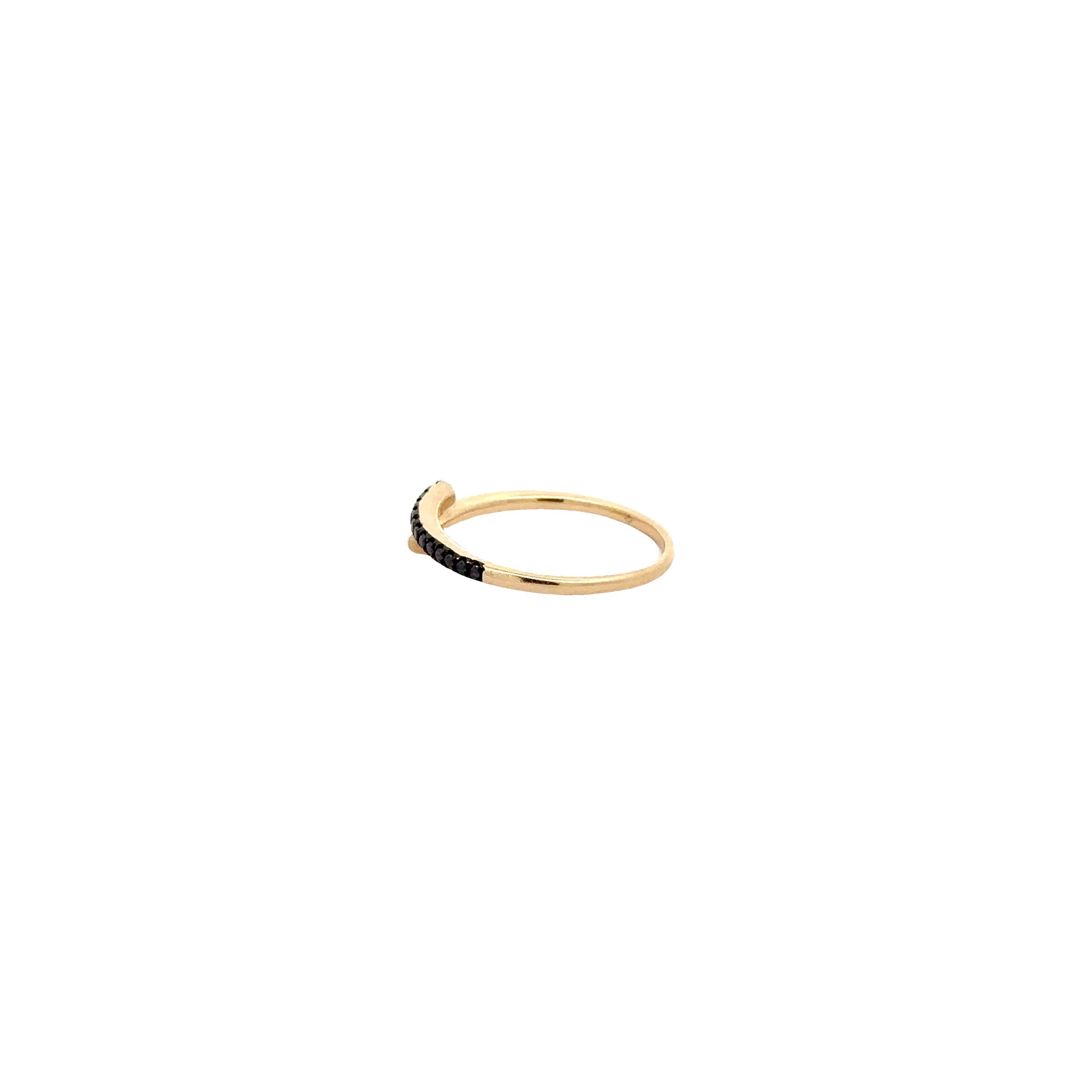 WD1259 14kt yellow gold ring with Black Diamond Detail