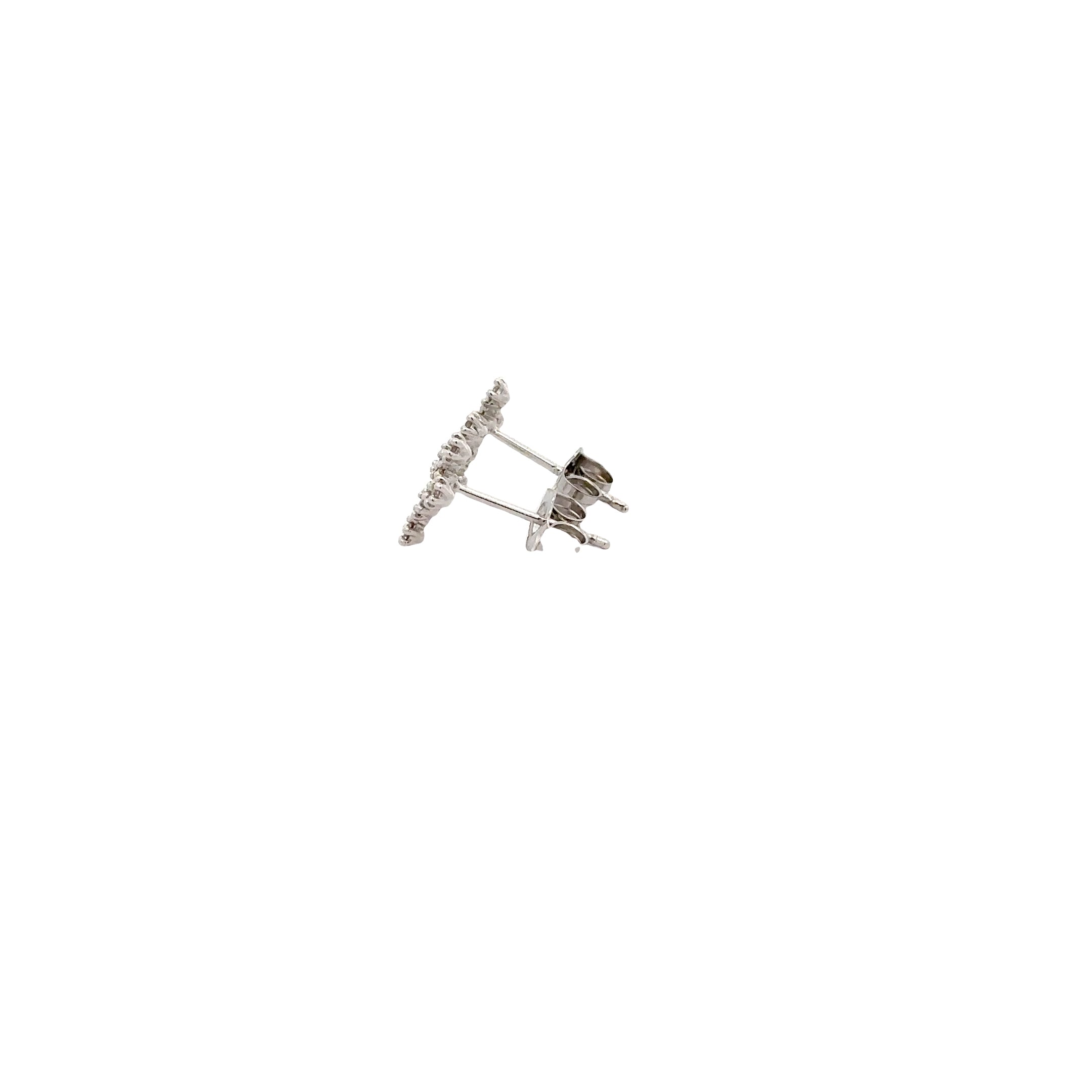 WD605 Beaded set Diamond Cross Studs