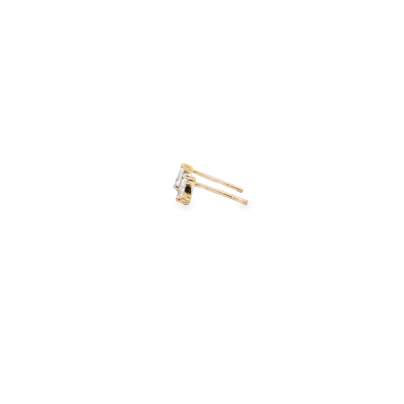 WD1292 14kt Gold Pear Shaped Diamond Stud Earrings
