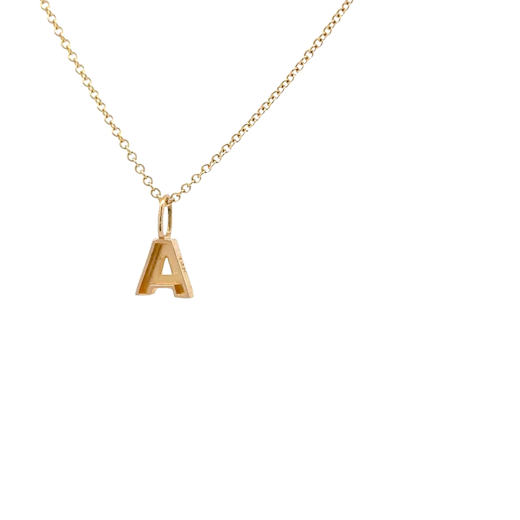 WD1306 14kt Yellow Gold Uppercase A-Z Letter Pendants