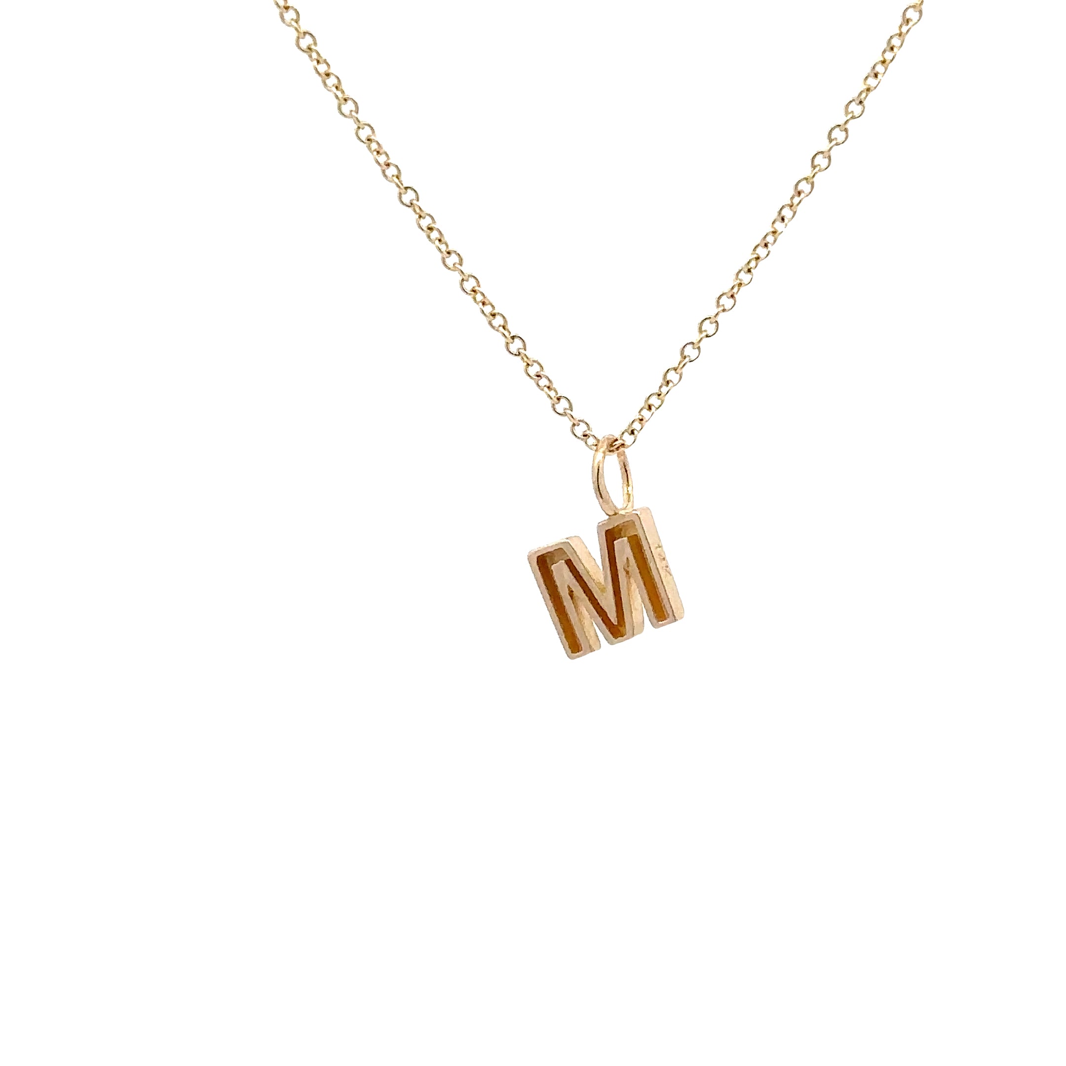 WD1306 14kt Yellow Gold Uppercase A-Z Letter Pendants