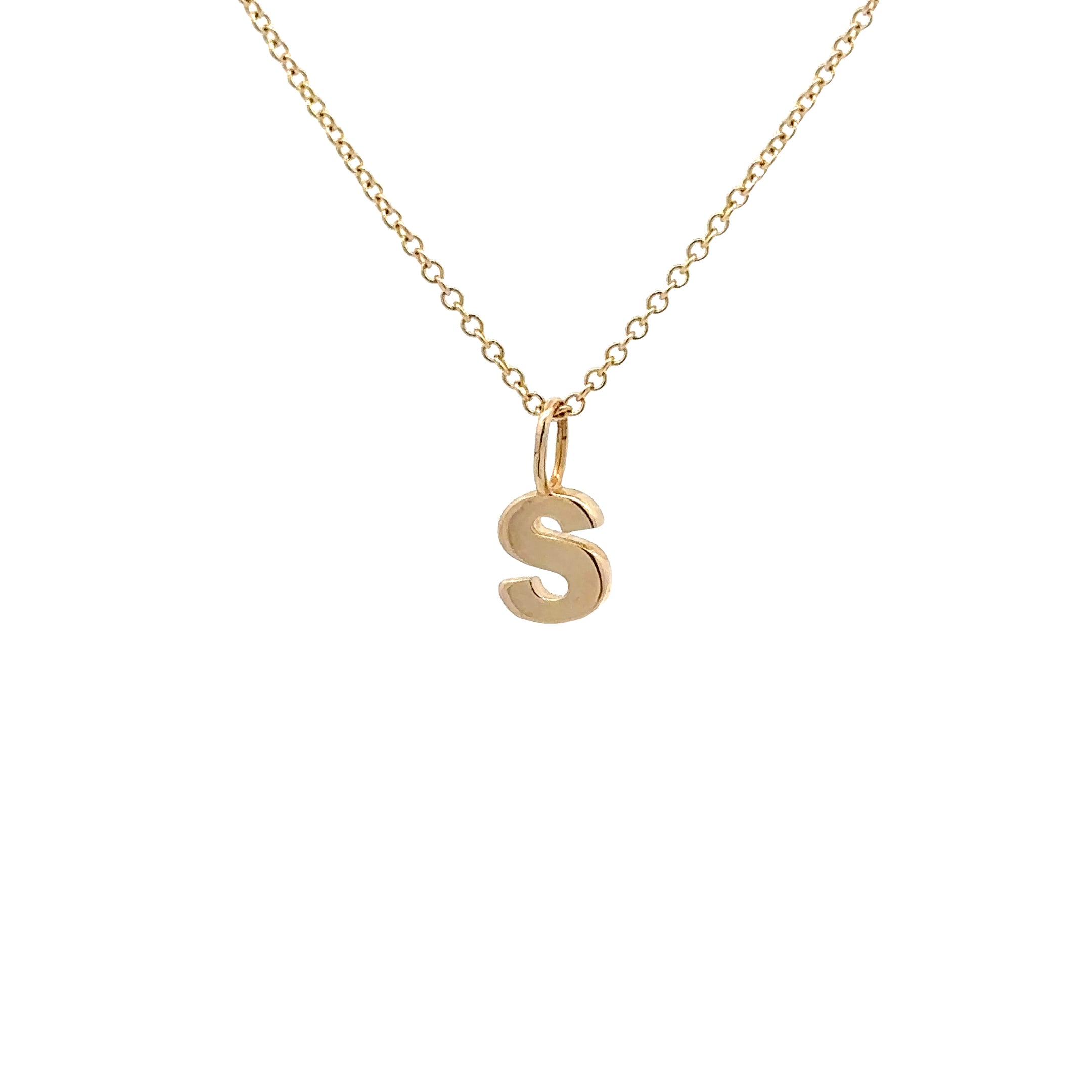 WD1306 14kt Yellow Gold Uppercase A-Z Letter Pendants