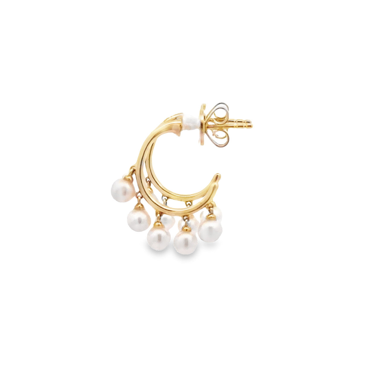 WD1316 14kt Gold White Cultured Pearl Drop Earrings