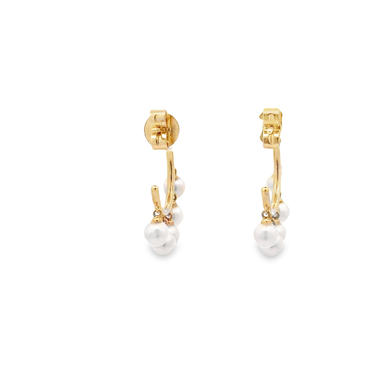 WD1316 14kt Gold White Cultured Pearl Drop Earrings