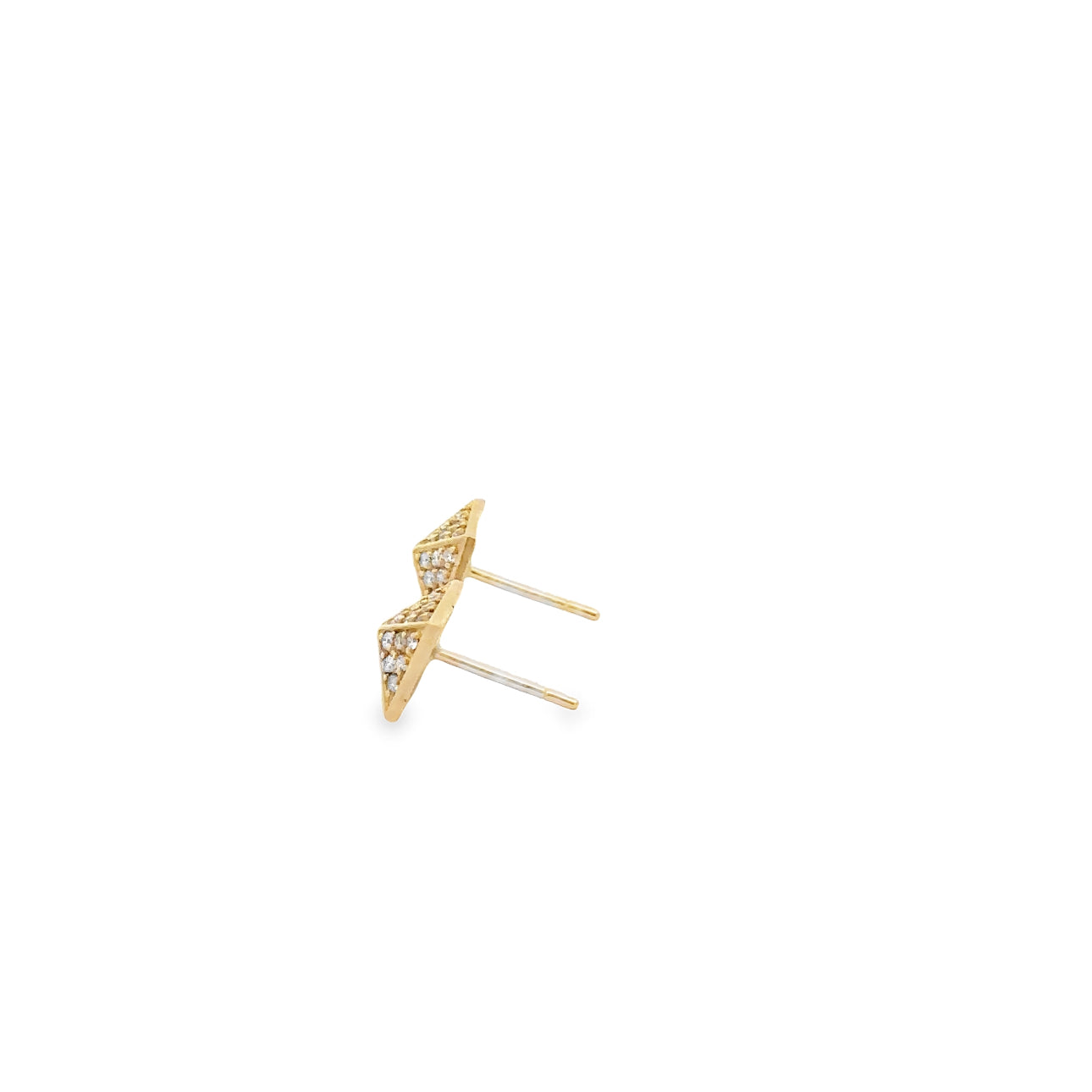 WD1312 14kt Gold Pave Square Stud earrings