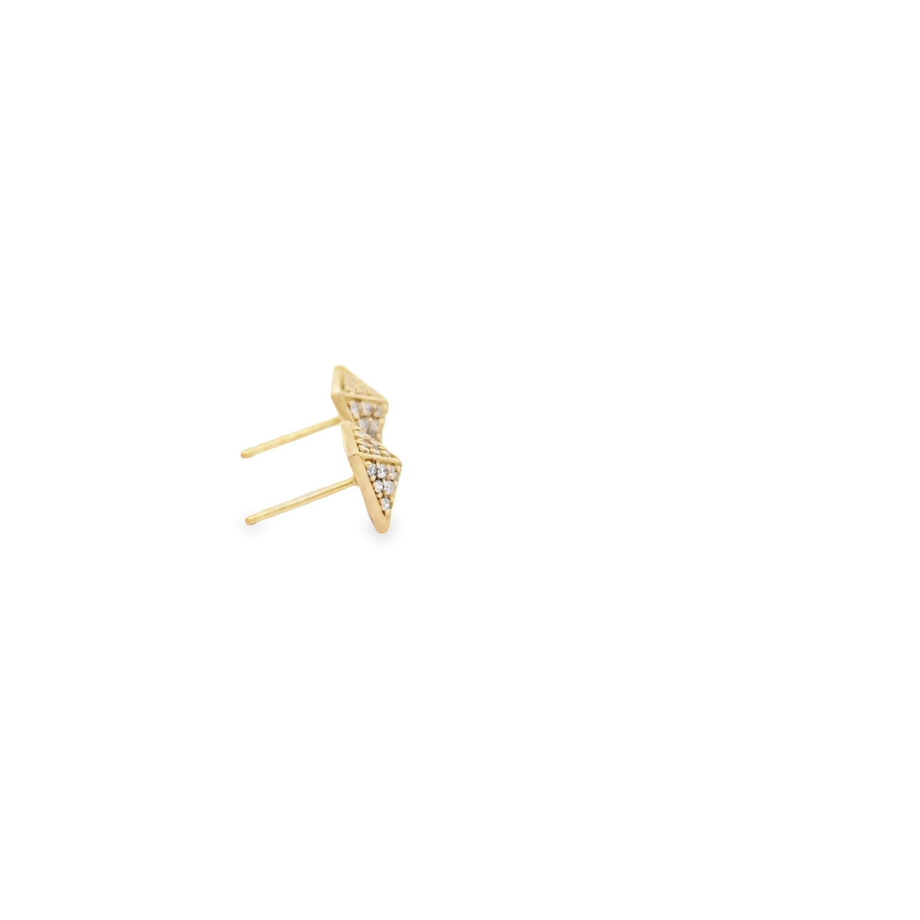 WD1312 14kt Gold Pave Square Stud earrings