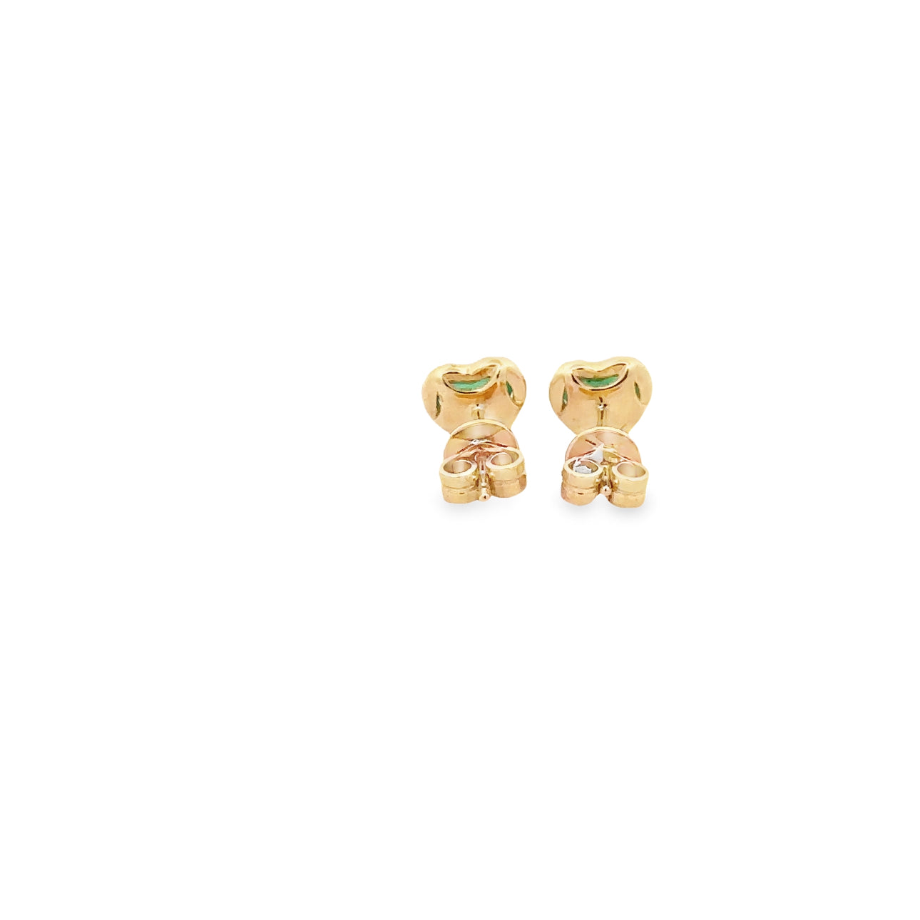 WD1317 14kt Gold Emerald Studs with Pave Diamond Halo