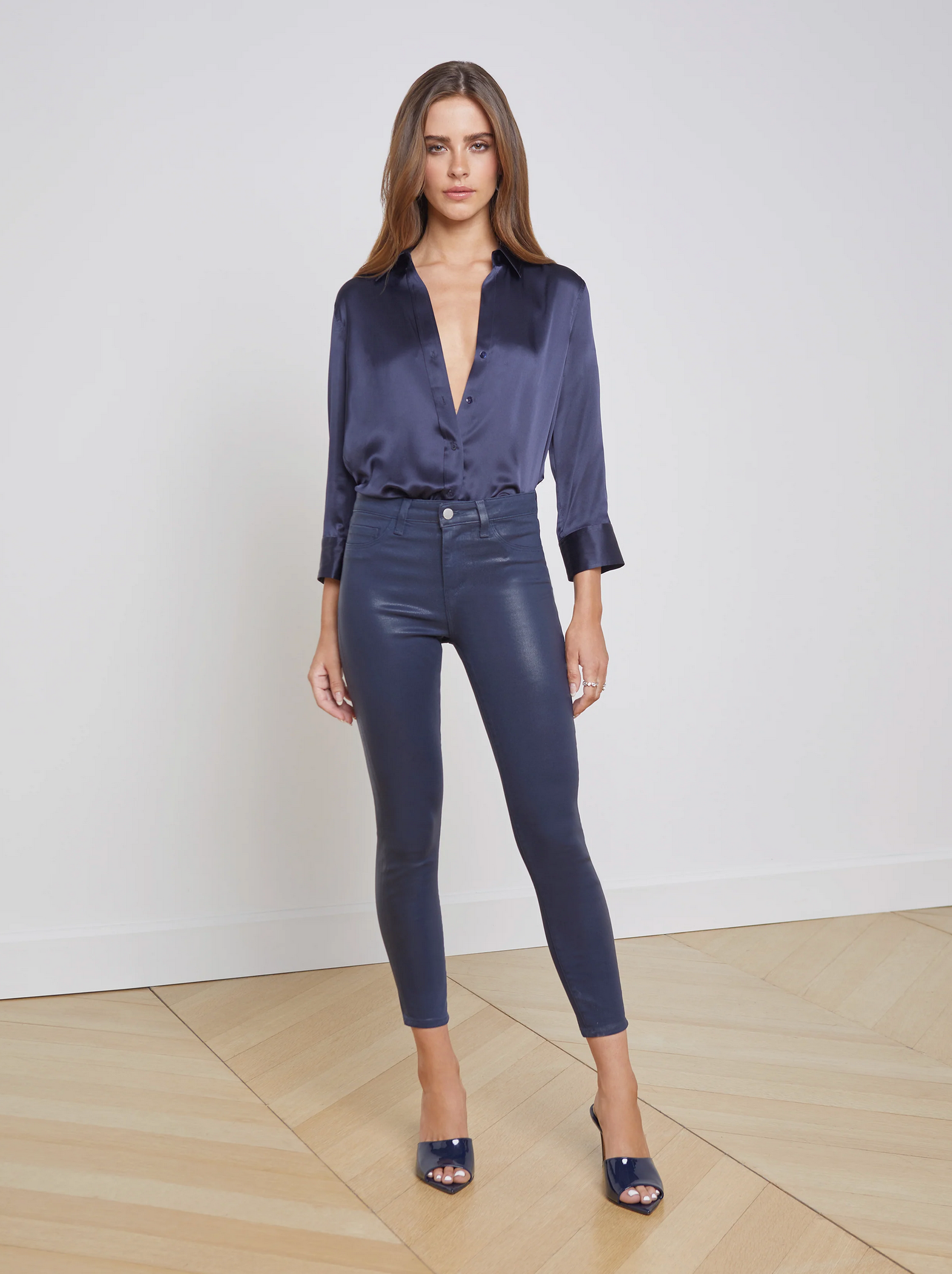 40126CLWm L'AGENCE Dani 3/4 Sleeve Blouse