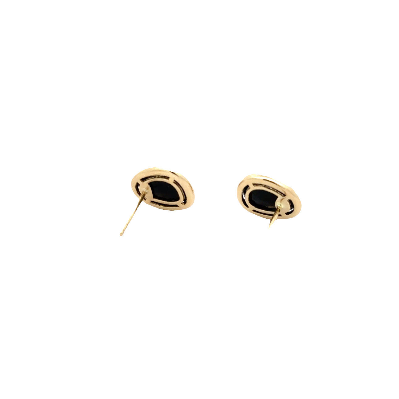 WD1180 14kt Gold Black Onyx Diamond Halo Studs