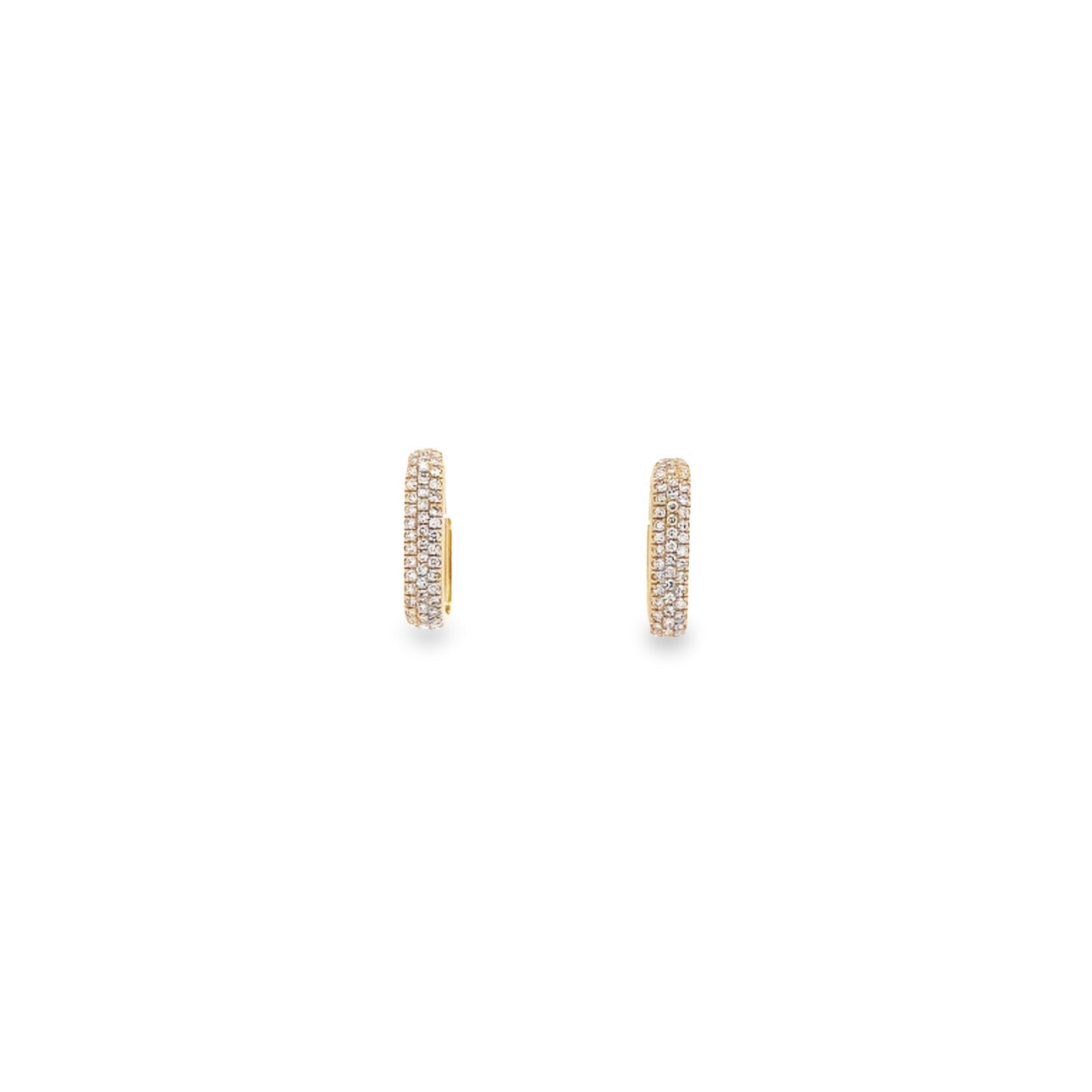 WD1096 14kt Square Pave huggie hoop
