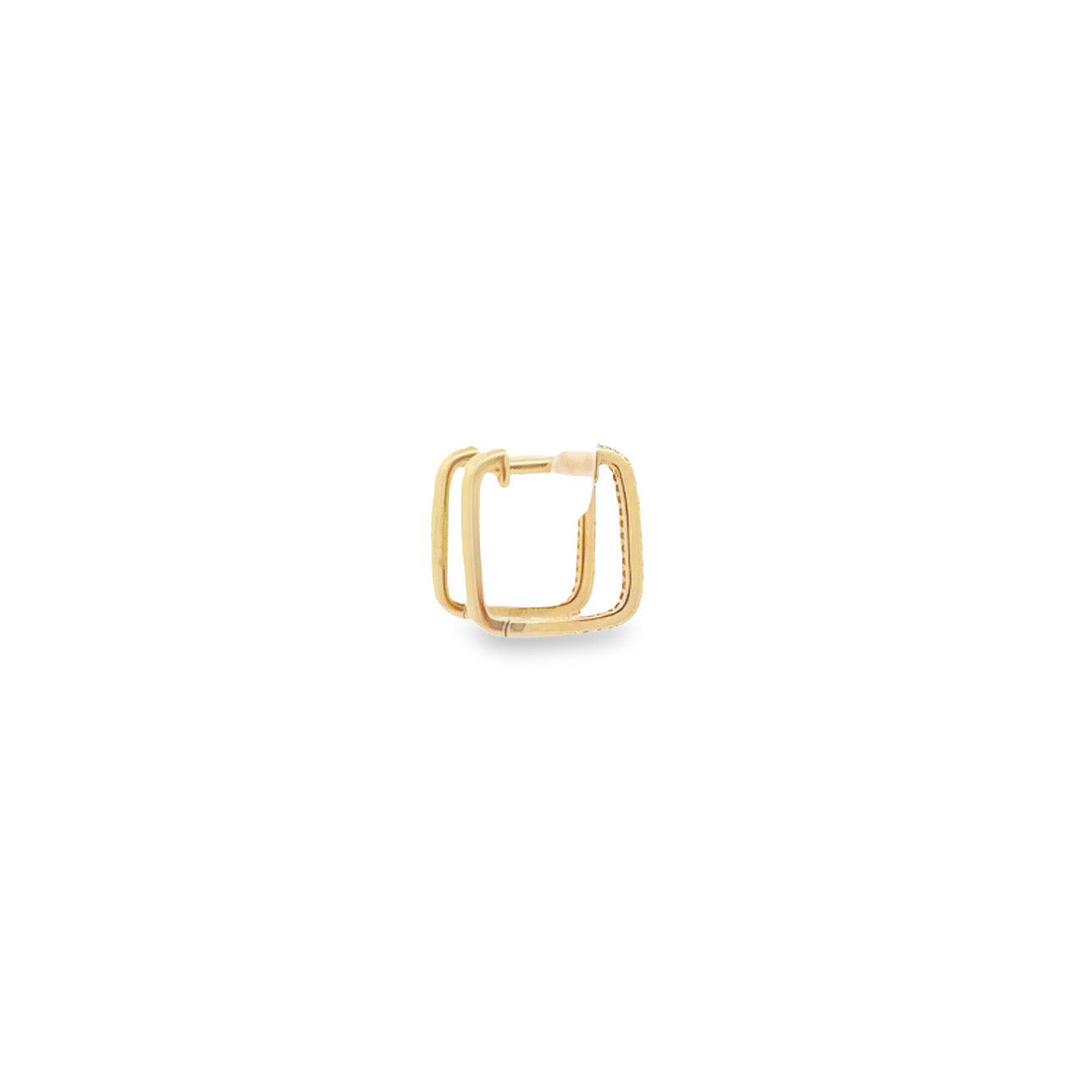 WD1096 14kt Square Pave huggie hoop