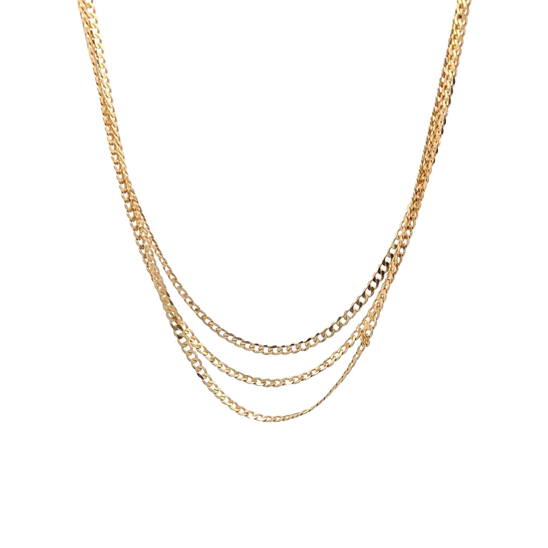 WD1768 14kt Gold Triple Flat Cable Chain