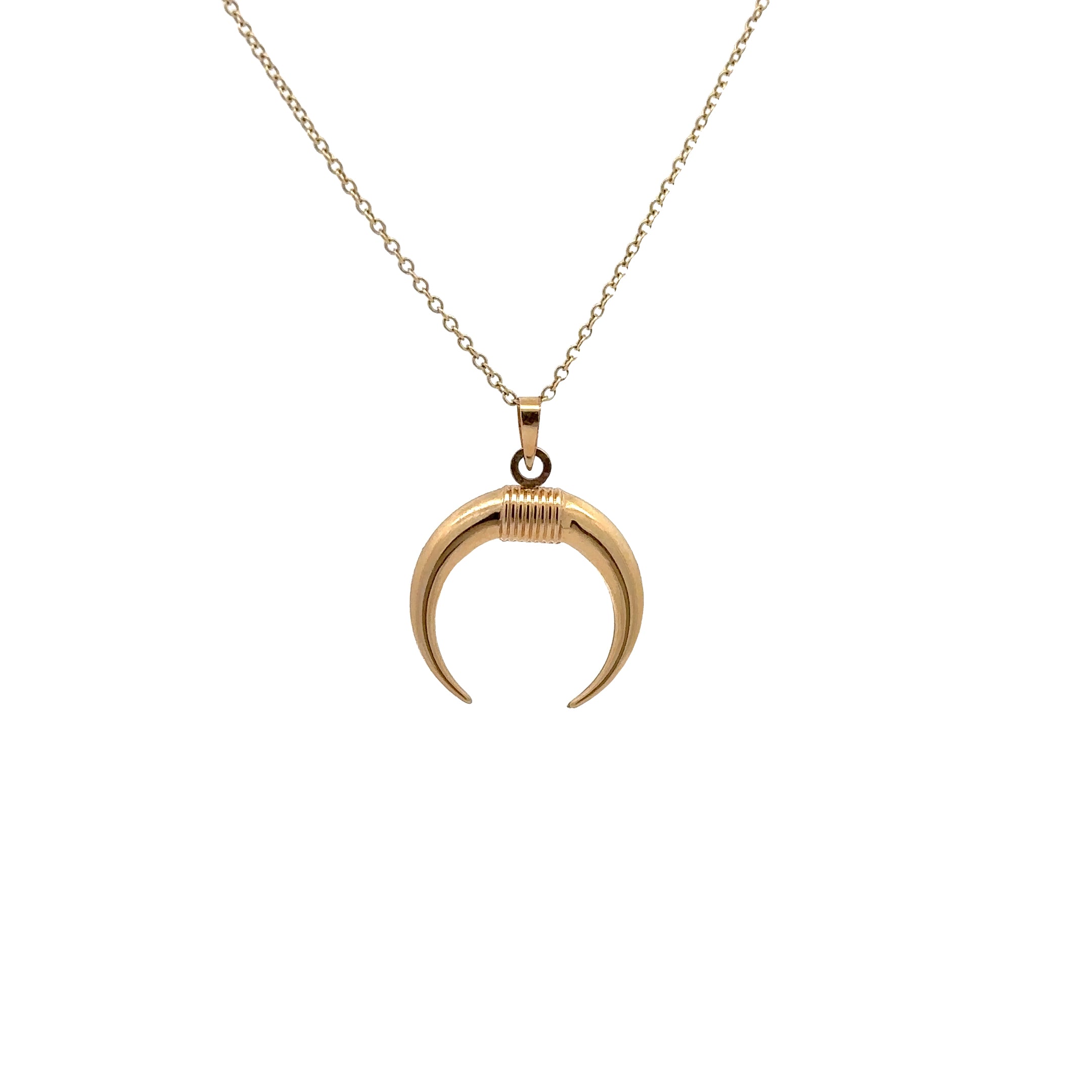 WD1291 14kt Gold Crescent Necklace