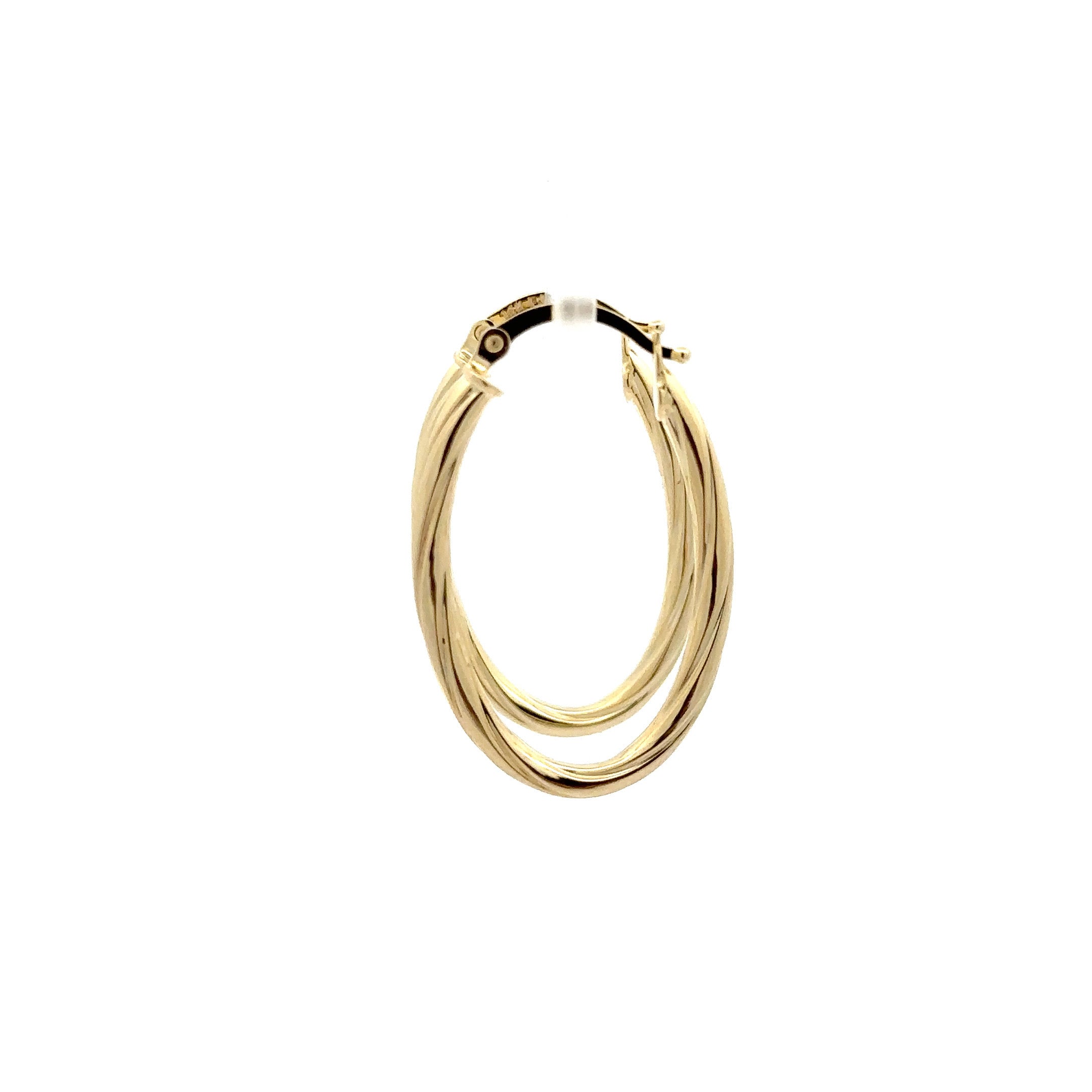 WD1166 14kt Gold Twist Style Oval Hoop 3/4"