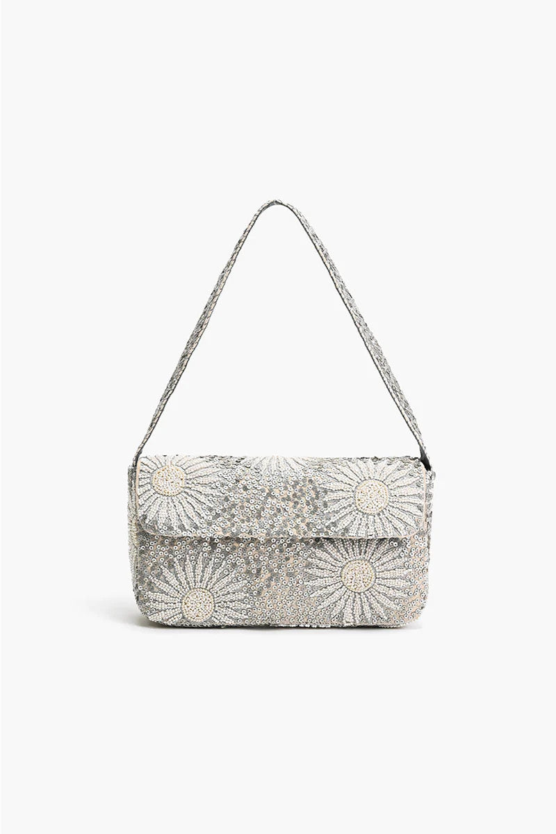 America & Beyond Ivory Petal Frostwork Bag