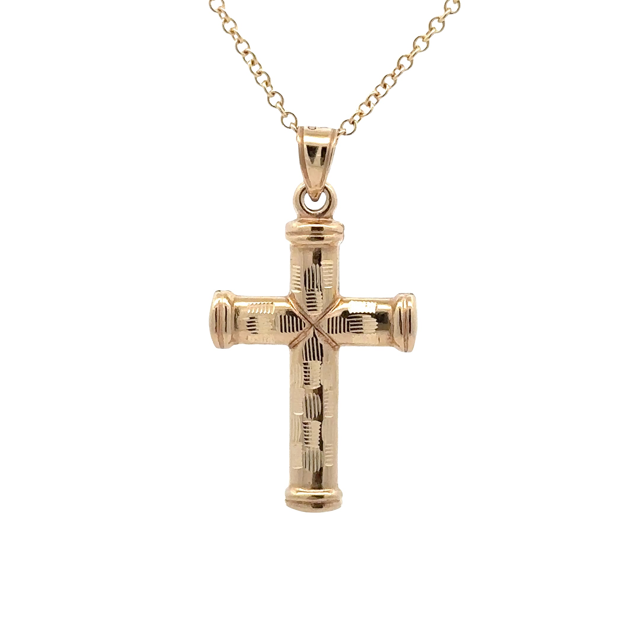 WD1877 14kt Yellow Gold Detailed Cross