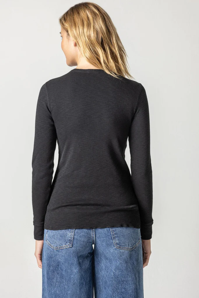 PA2278b Lilla P Long Sleeve Raw Edge Crew