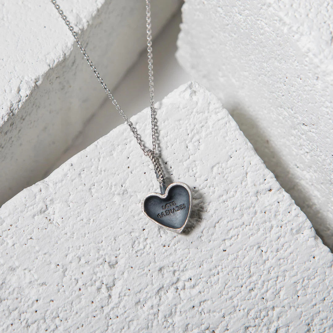 LG102 LOVE Grenades Sterling Silver Base with 14kt plating Cherry heart Bomb W/18inch linked chain