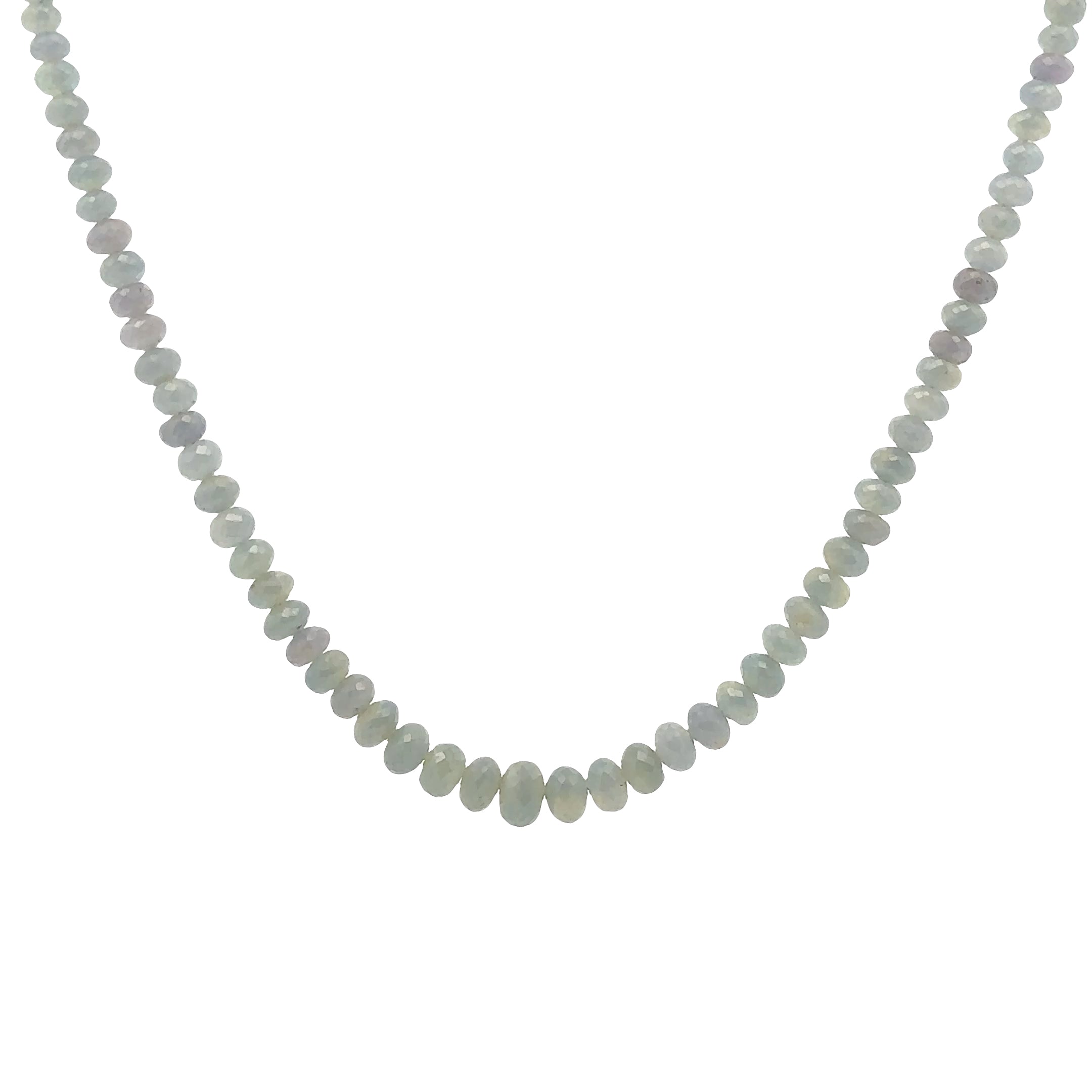 WD1942 Aquamarine Beaded Necklace — 14K Yellow Gold