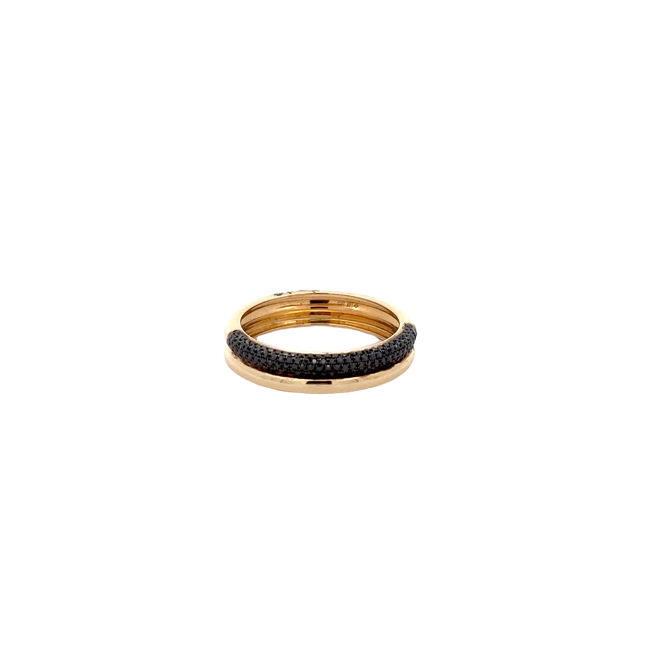 WD1254 14kt Gold Band with Pave Black Diamonds