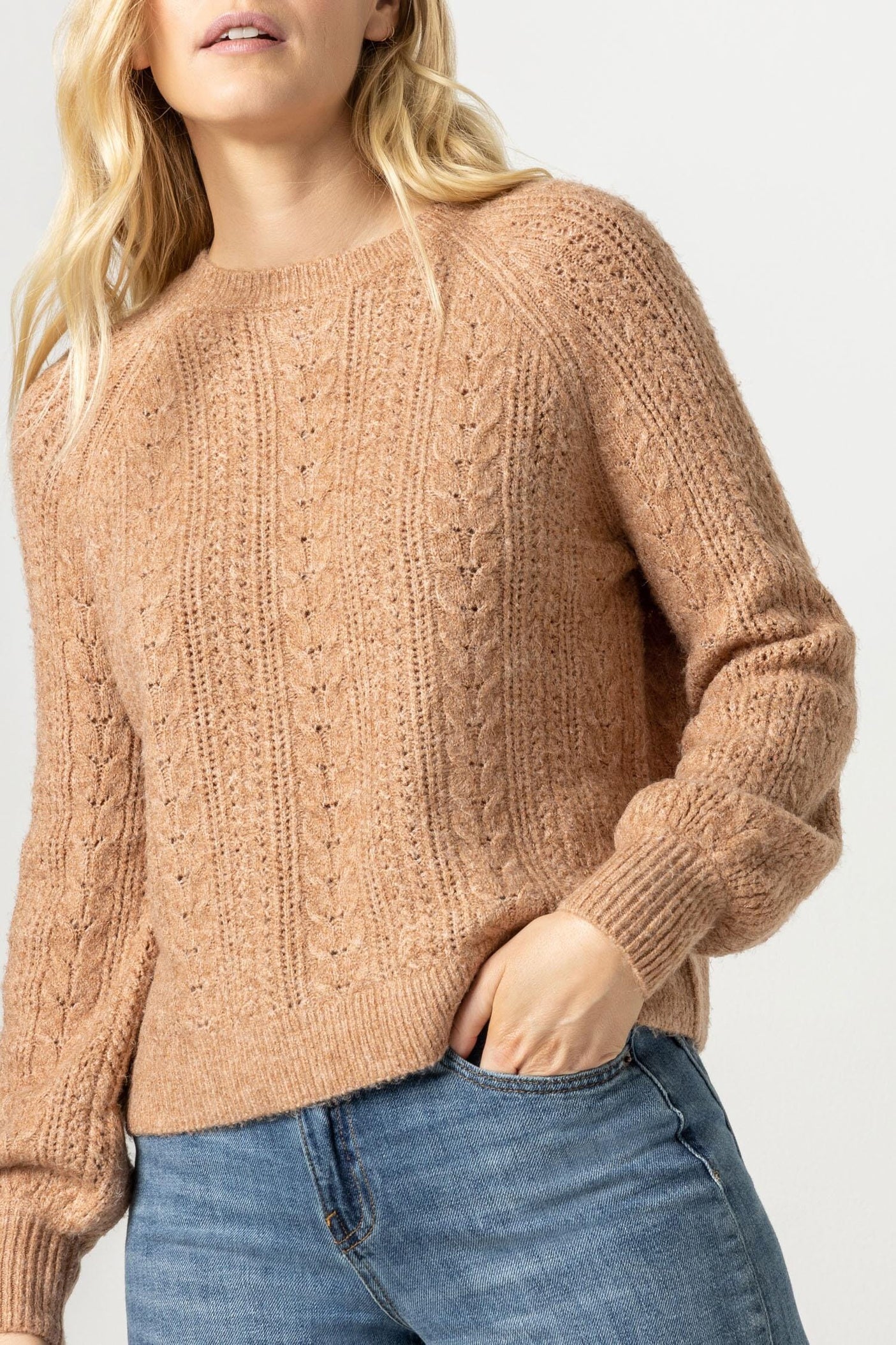 PA2347t Lilla P Novelty Stitch Pullover Sweater