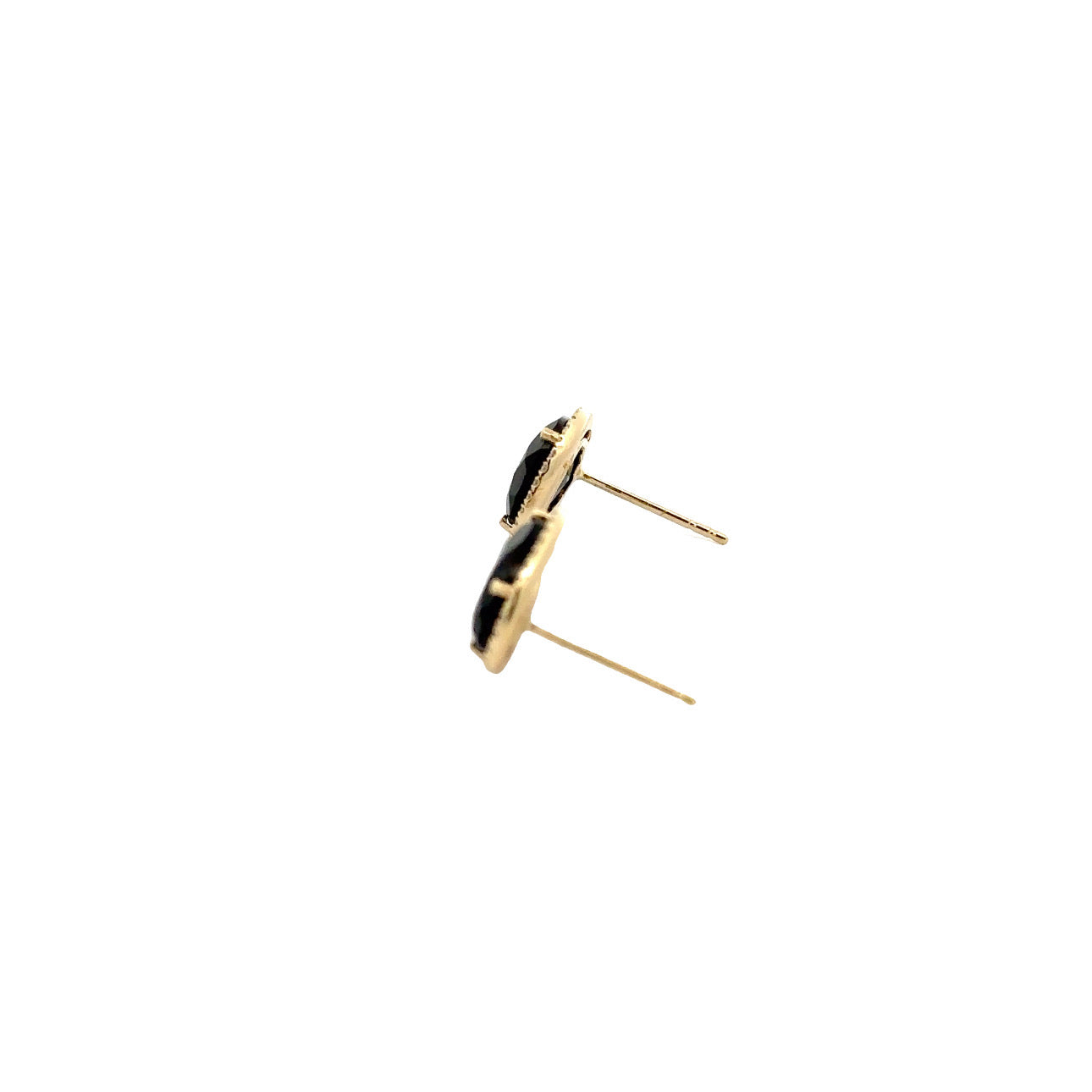 WD1180 14kt Gold Black Onyx Diamond Halo Studs