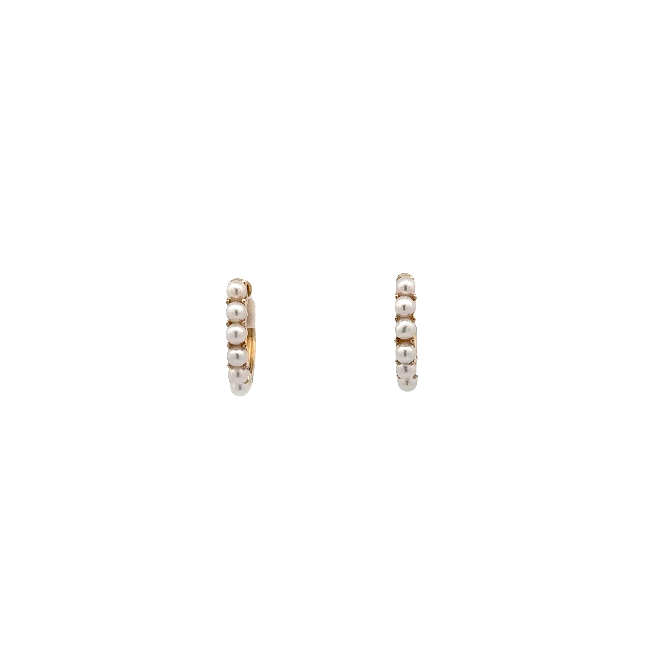WD1807 14kt Gold Freshwater Pearl Huggie Hoops