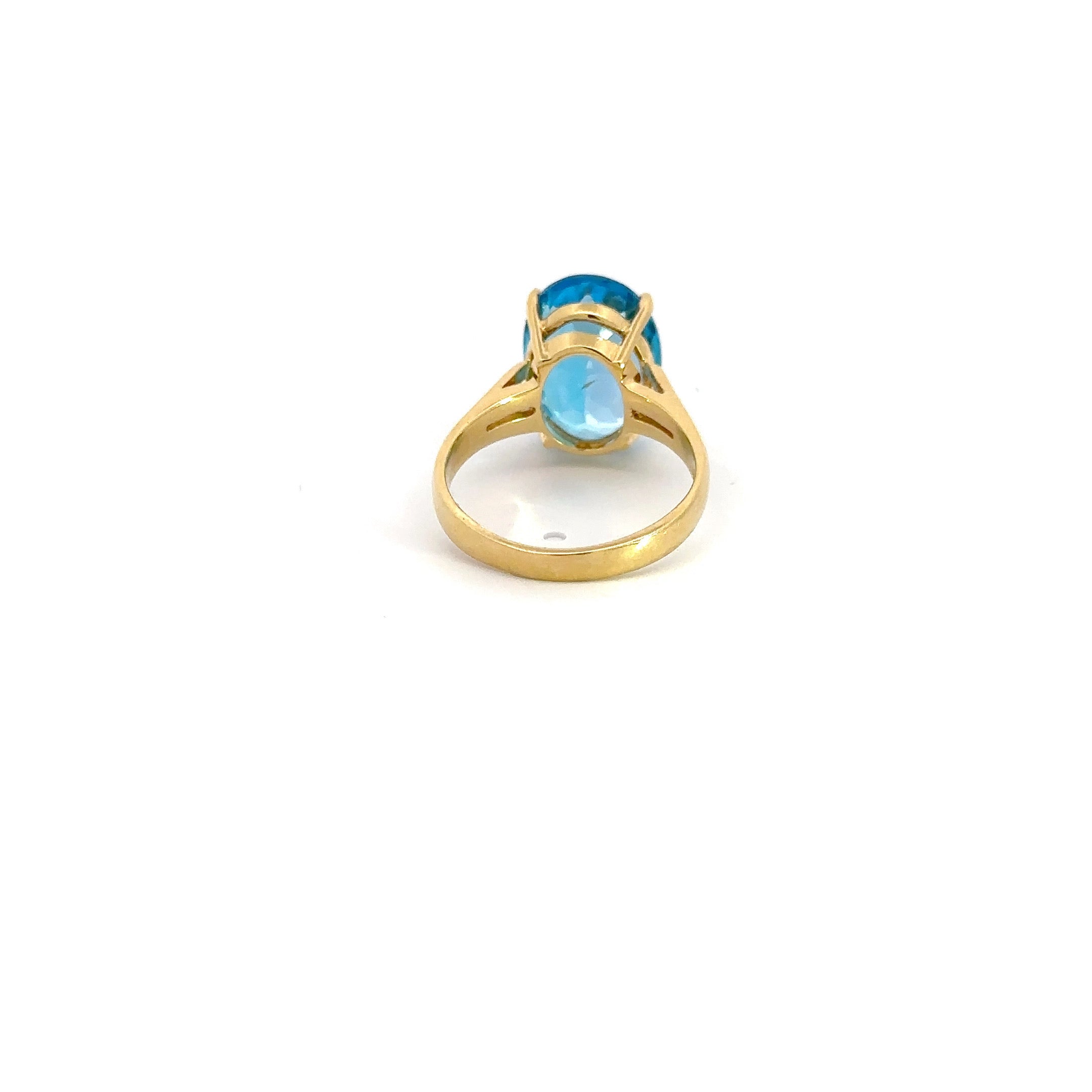 35750-bt6.5 14kt yellow gold 7.60ct Blue Topaz Ring