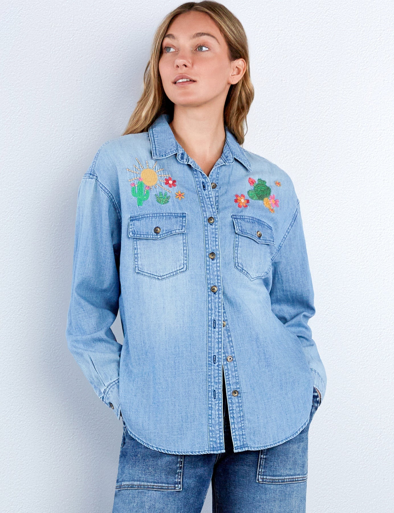 BT6761Td BillyT Wild Cactus Embroidered Shirt